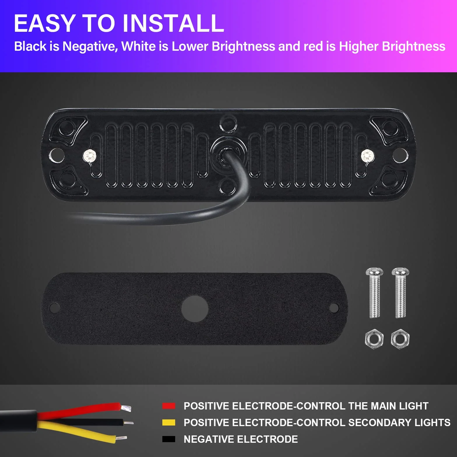 RIGIDON migające światła awaryjne, 6 V 24 V 12 LED, bursztynowe światło ostrzegawcze, stroboskopowe, awaryjny panel świetlny LED, wodoodporny, uniwersalny, do samochodów ciężarowych, terenowych, SUV, 3000 K, 4 szt.