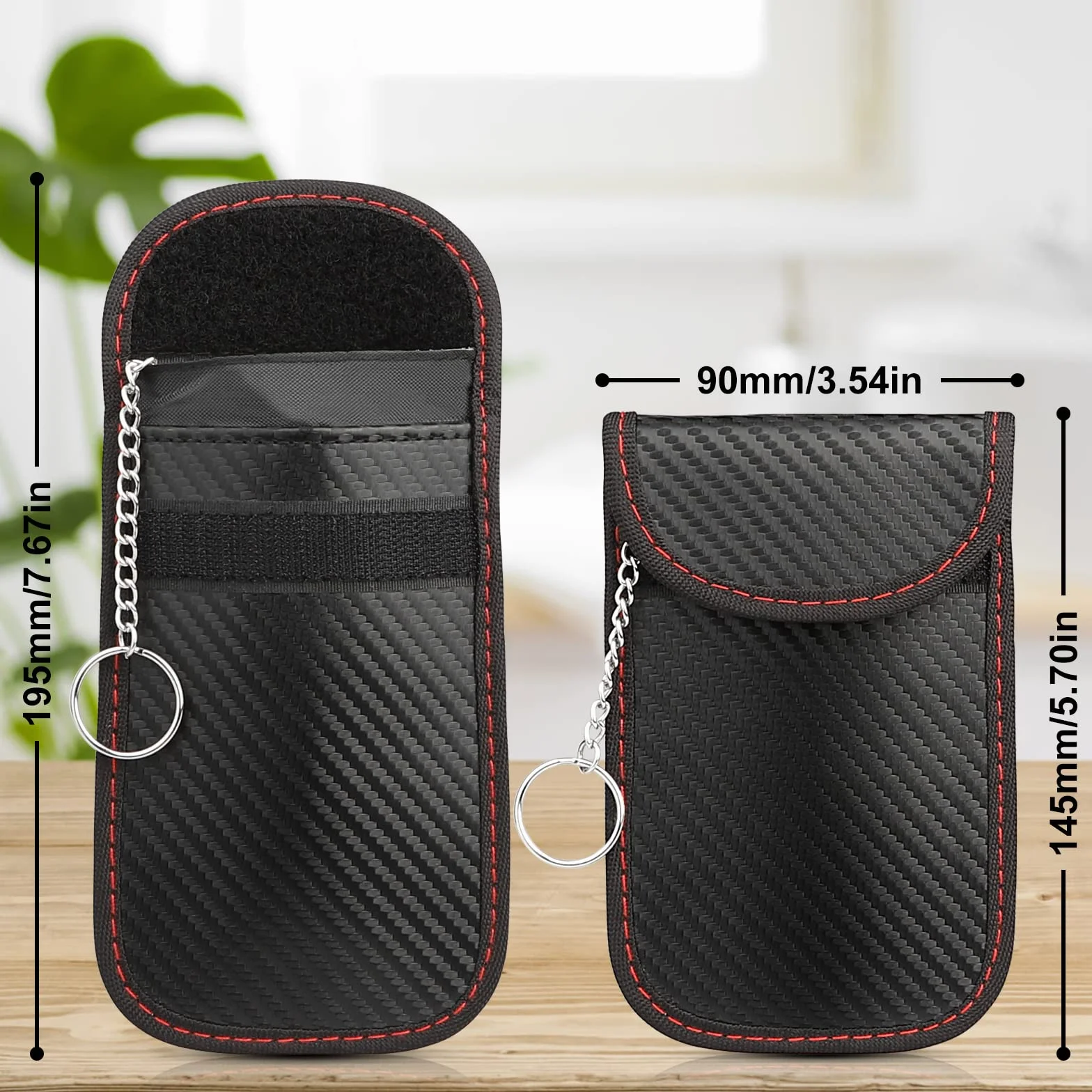 Diyife Keyless Go Faraday pudełko i sakiewka 2 czarne 5-7 kluczyków zabezpieczenie RFID 14,0 × 12,3 × 7,4 cm