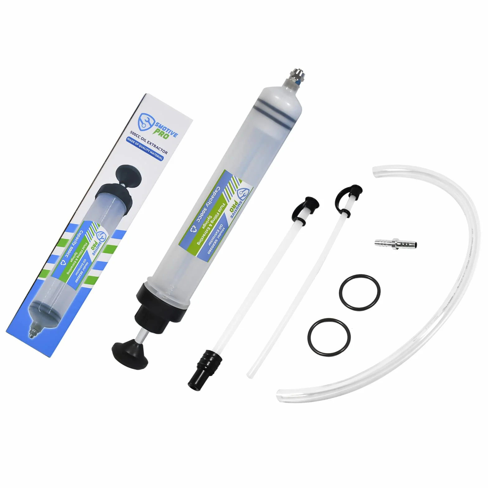 SMOTIVEPRO 500 ml pompa do odsysania oleju ze wskaźnikiem poziomu napełnienia, pompa ręczna nadaje się do silnika, przekładni, oleju z tylnej osi i płynu chłodzącego