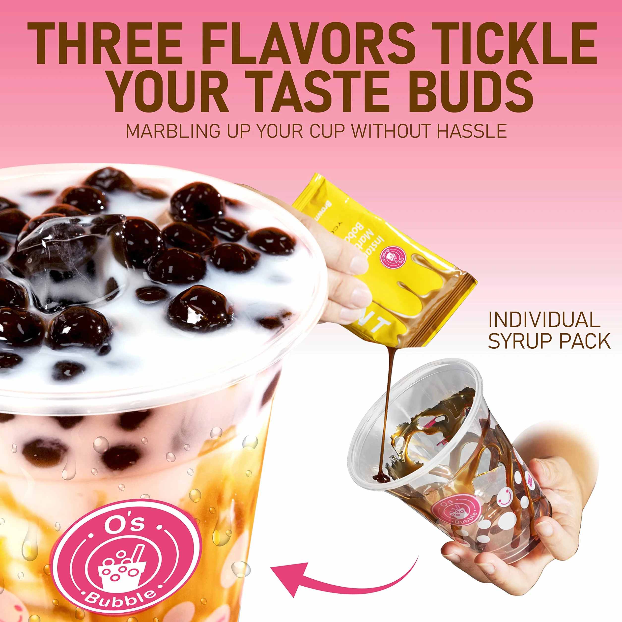 O's Bubble Tea Kit - Boba Tea Kit - Instant Marbling Boba Tea Party Kit - 6 Serving Boba Tea Kit - Instant Popping Boba - Bubble Tea Set (Shelf Stable)
