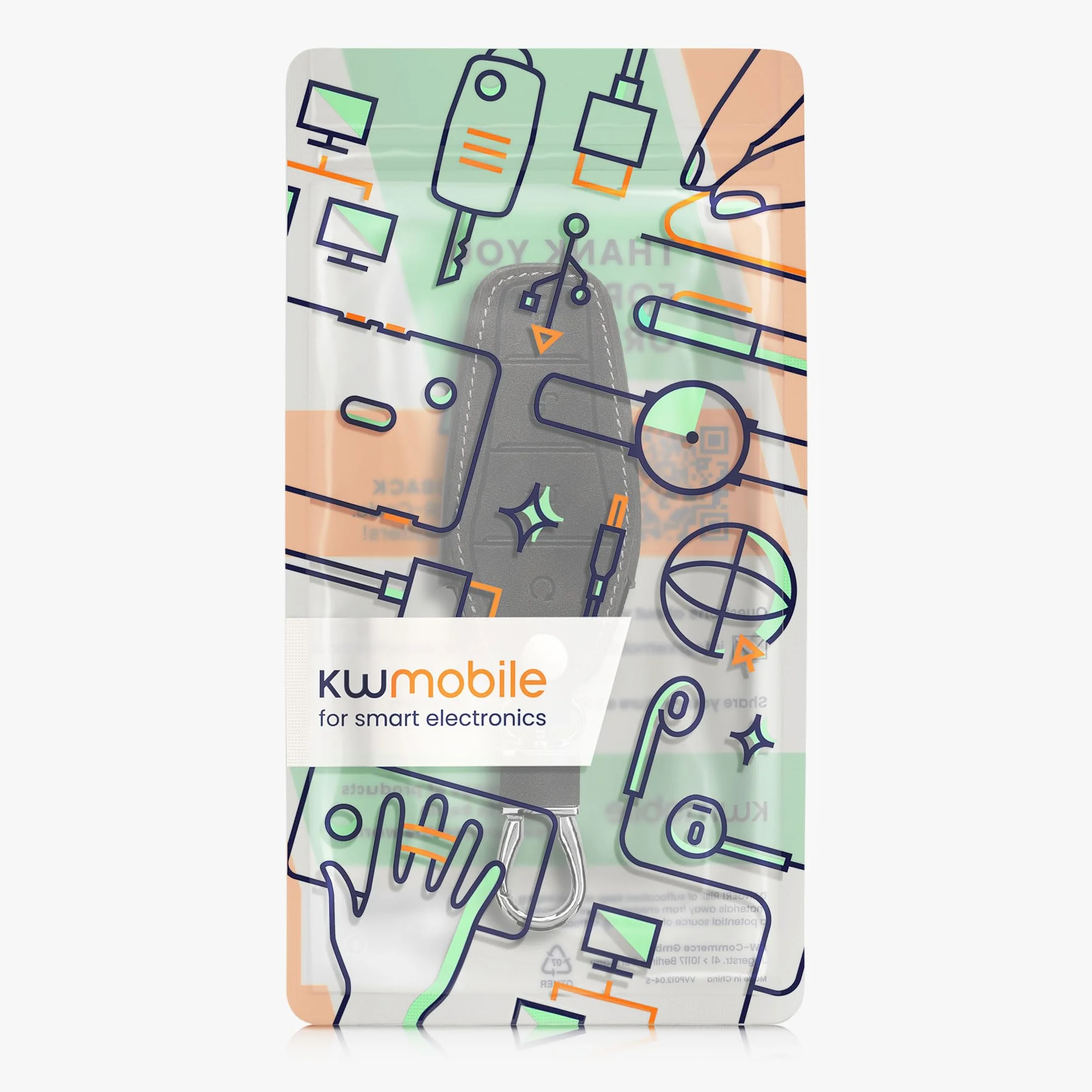 kwmobile Pokrywa kluczyka kompatybilna z BYD Atto 3 / Sealion/Han/Tang/Dolphin/Seal - Nabucco ze skóry PU etui na kluczyk samochodowy do zdalnego sterowania samochodu