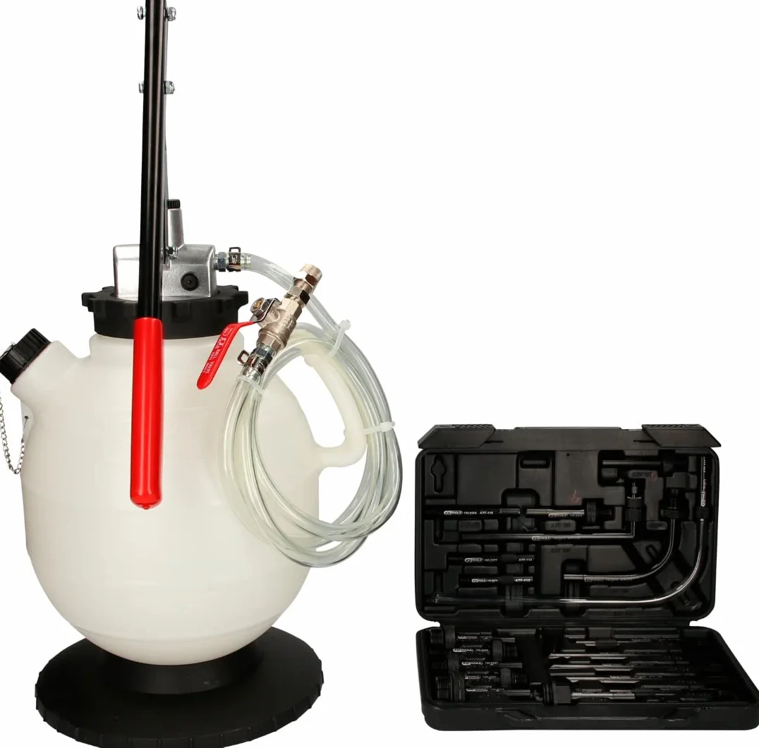 KS Tools 150.9275 Zestaw do napełniania oleju skrzyni biegów z 20-szt adapterami