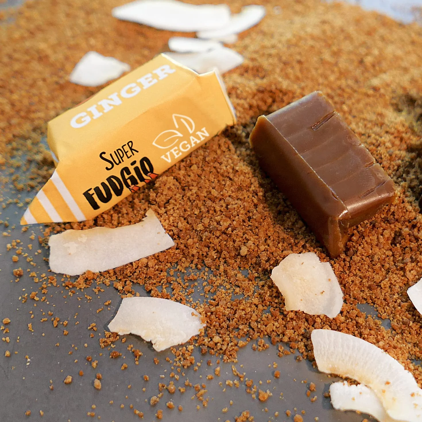 SUPER FUDGiO Ekologiczne krówki bezmleczne | 150 g | imbir