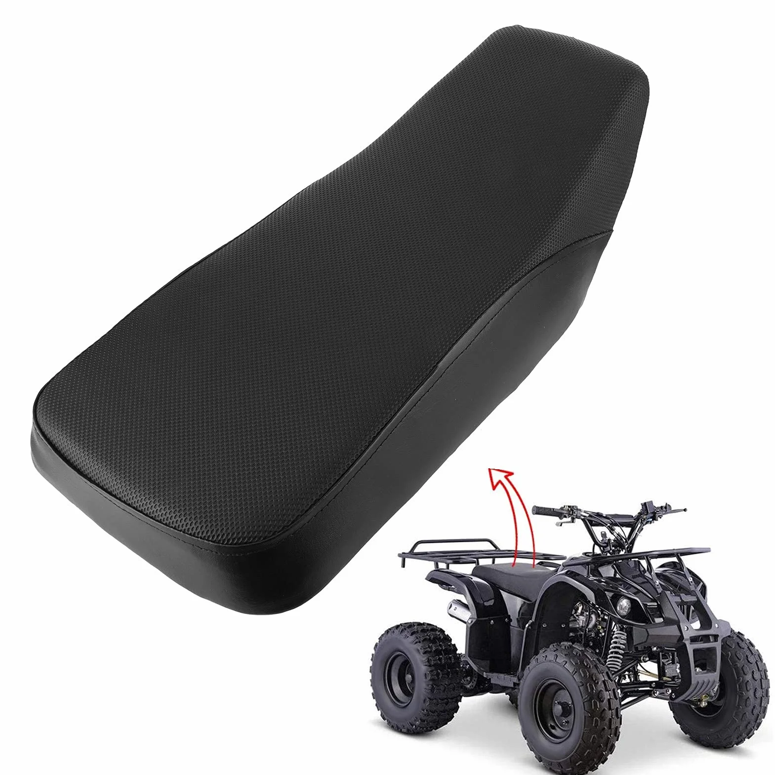 Siodełko Motocyklowe, Uniwersalne Siedzisko Pojazdu Terenowego Plastikowa Poduszka Siedziska Siedzisko Motocyklowe Nadaje Się do Większości Motocykli ATV Quad o Pojemności 110 Cm3-125 Cm3