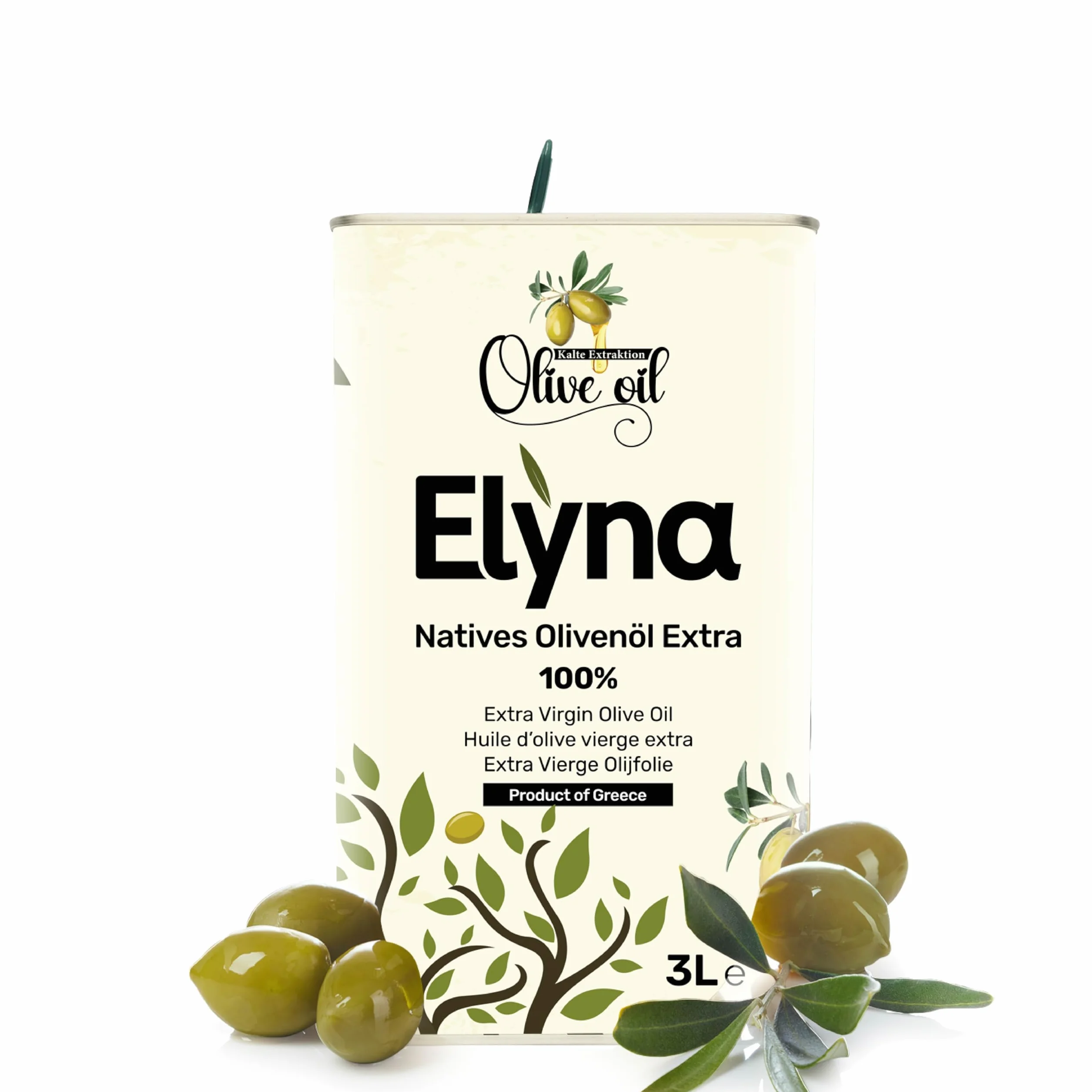 Oliwa z Oliwek Extra Virgin Grecka Premium Tłoczona na Zimno 3 L