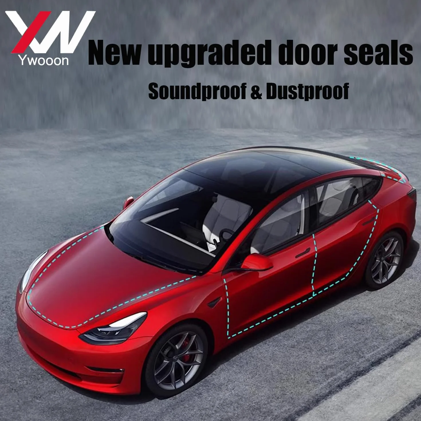 Zestaw uszczelek do drzwi Tesla Model 3 2016-2023, automatyczne drzwi okienne, dźwiękoszczelne uszczelnienie izolacji akustycznej, gumowa listwa uszczelniająca kabla pogodowego do modelu Tesla