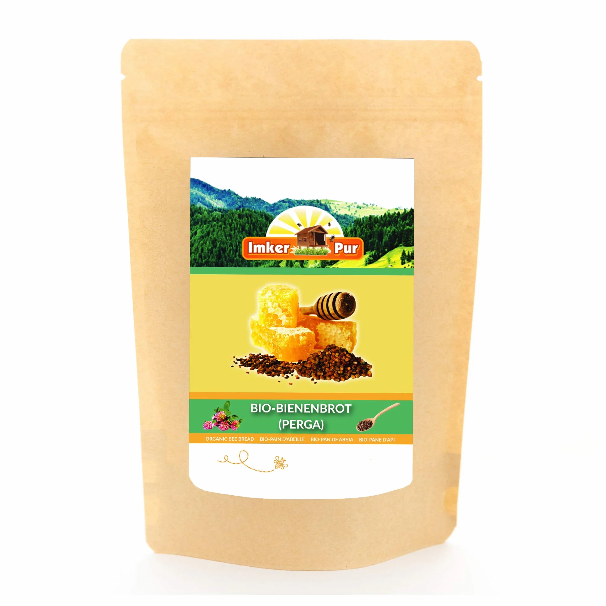 Bio chleb pszczeli / Perga firmy ImkerPur®, 80 g, całkowicie bez pozostałości i bez dodatków, sfermentowany pyłek kwiatowy
