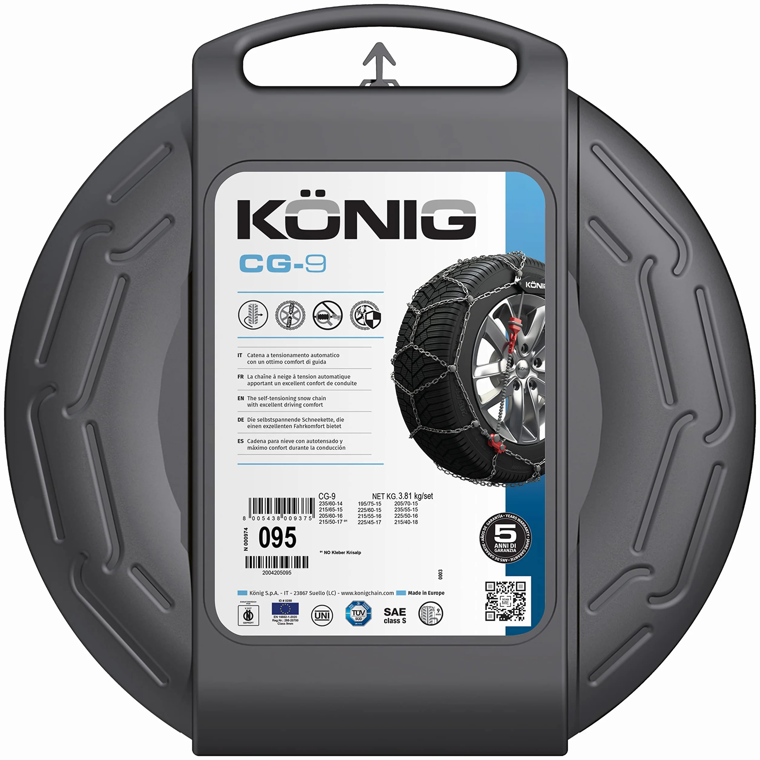 KÖNIG CG-9 102 łańcuchy śniegowe, 2 sztuki
