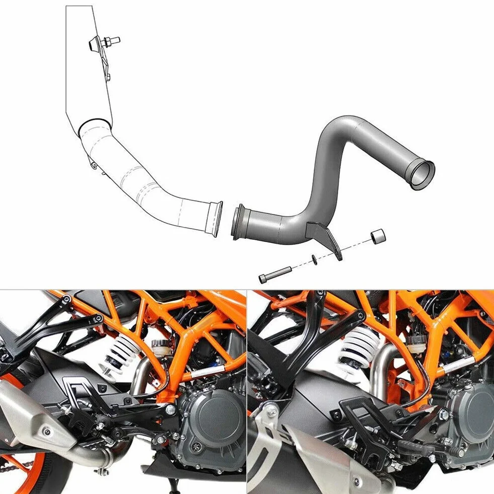 Katalizator Gorgeri usunięty wydech Decat modyfikacja motocykla w środkowej części rury pasuje do KTM 125250390 Duke RC390 2017+