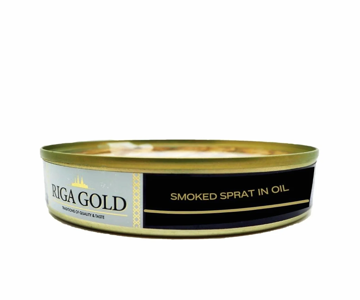 Riga Gold Wędzone szproty w oleju - konserwy rybne w puszkach – konserwy i produkty marynowane do szybkich posiłków i dodatków – 12 x 120 g