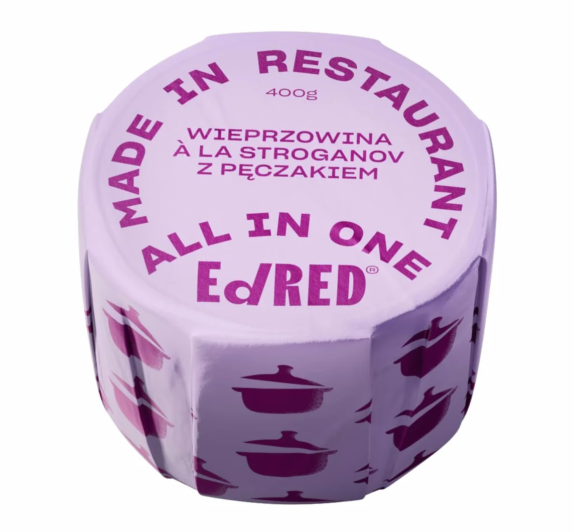 Ed RED ALL IN ONE/Wieprzowina a la stroganov z kaszą pęczak/dania gotowe/restauracyjny smak/najwyższa jakość, 400 g