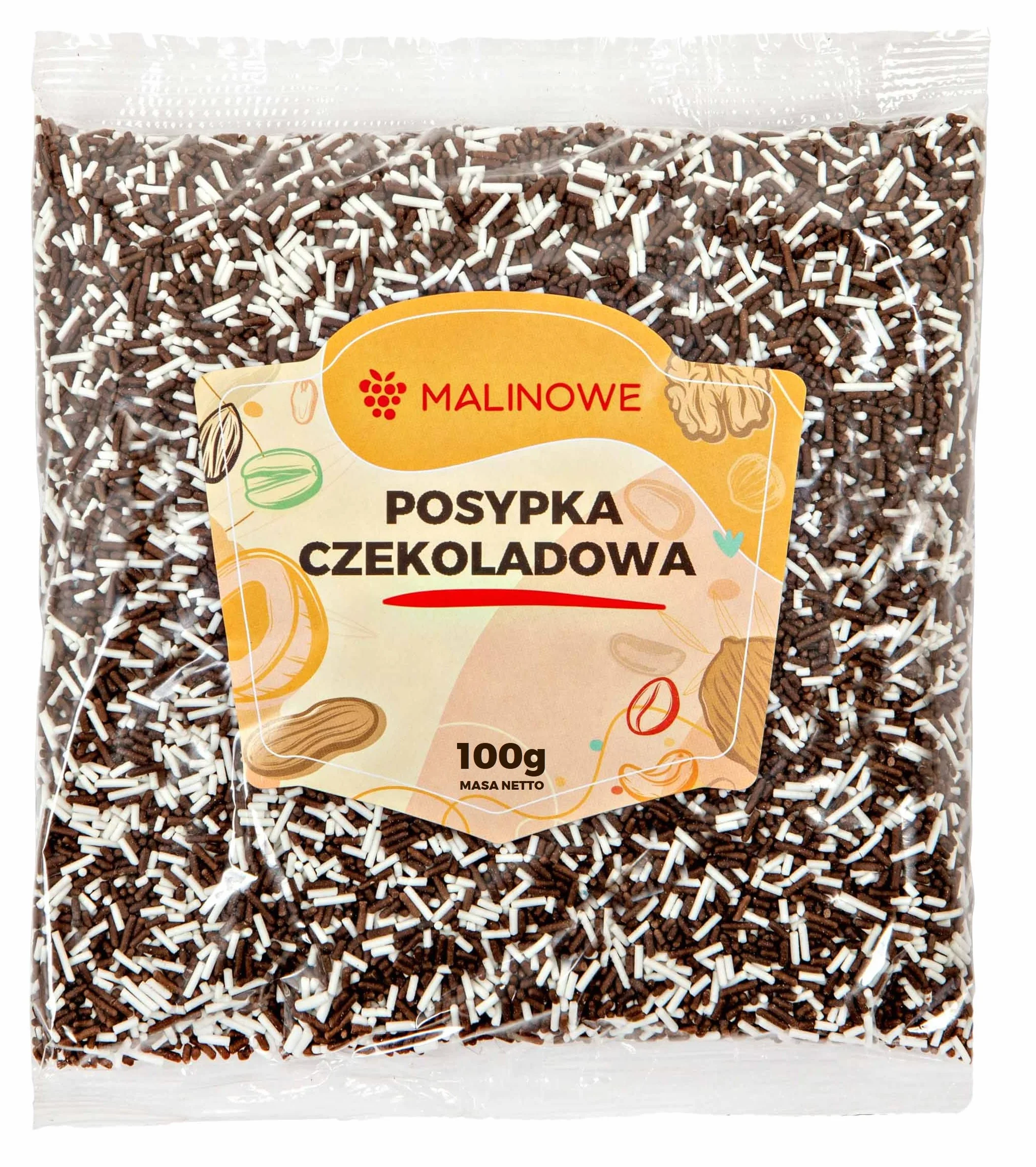 Malinowe POSYPKA CZEKOLADOWA 100g Posypka Na Tort