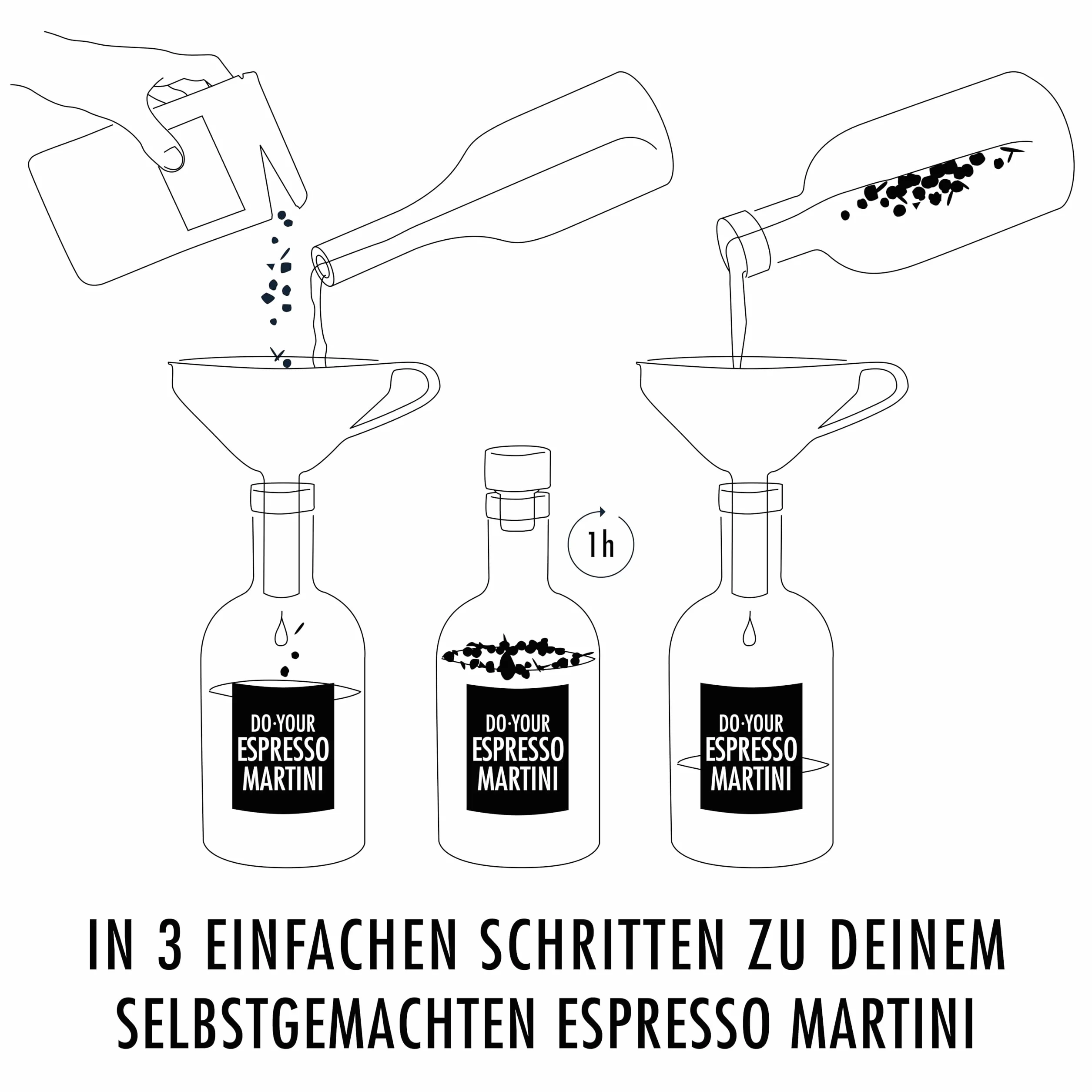 Zestaw do infuzji Espresso Martini | Zestaw do przygotowywania domowych koktajli | zestaw upominkowy dla miłośników espresso Martini | prezent dla mężczyzn i kobiet