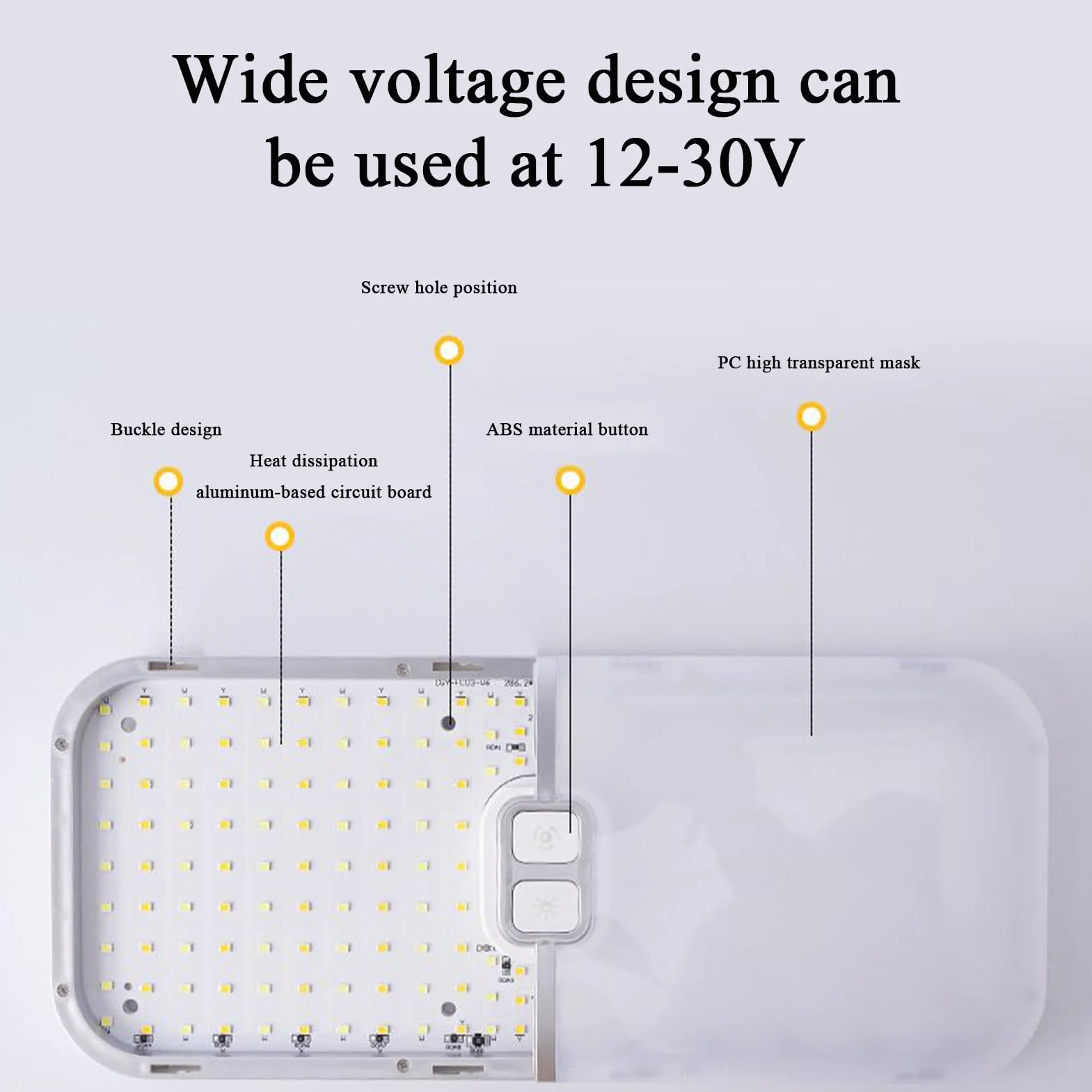 Oświetlenie LED Wnętrza Kampera | Sufitowe Oświetlenie Wnętrz Kampera - 12–30V Ściemnialna Lampa Trzy Barwy Światła Do Oświetlenia Pojazdu Relaks Długie Podróże