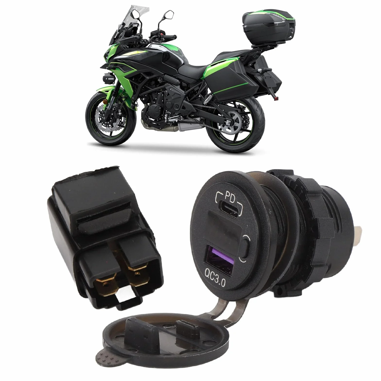 Motocyklowa ładowarka USB PD Szybkie ładowanie VersysX300 Wodoodporna