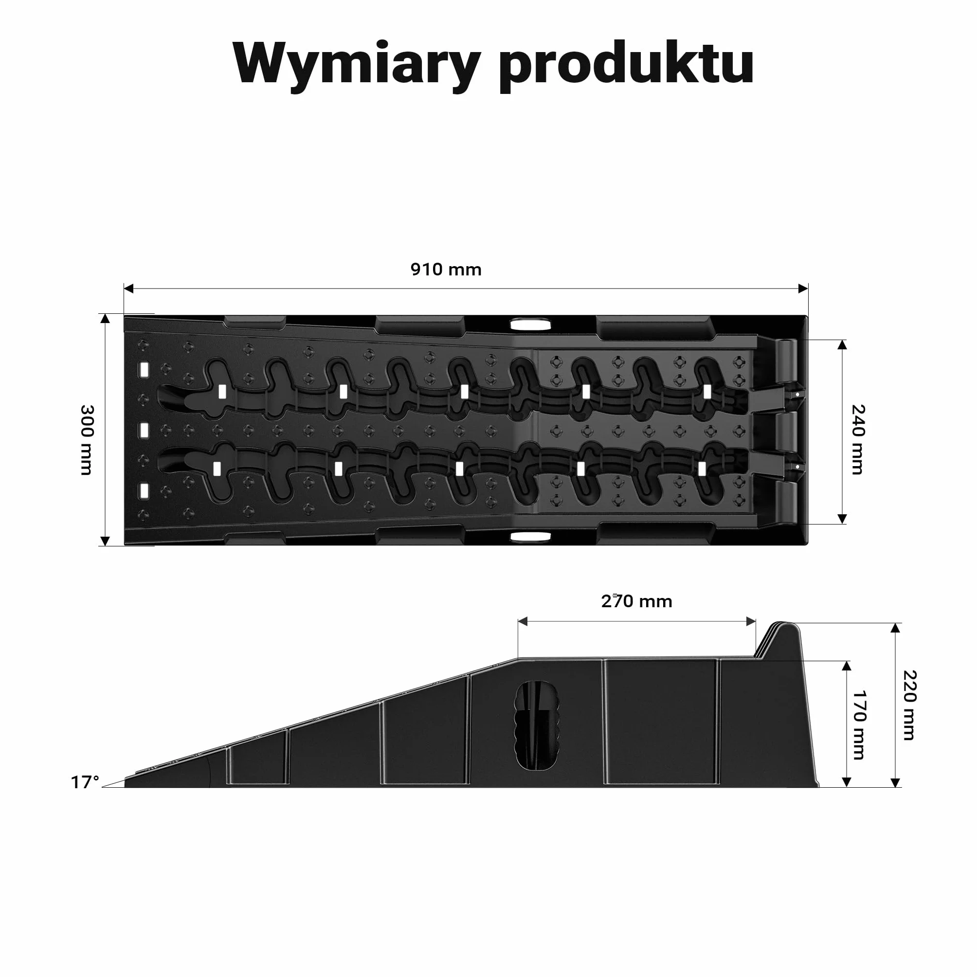 XPOtool Rampa wjazdowa zestaw 2stk. solidne rampy z tworzywa sztucznego samochodowe do 5t pojazdu