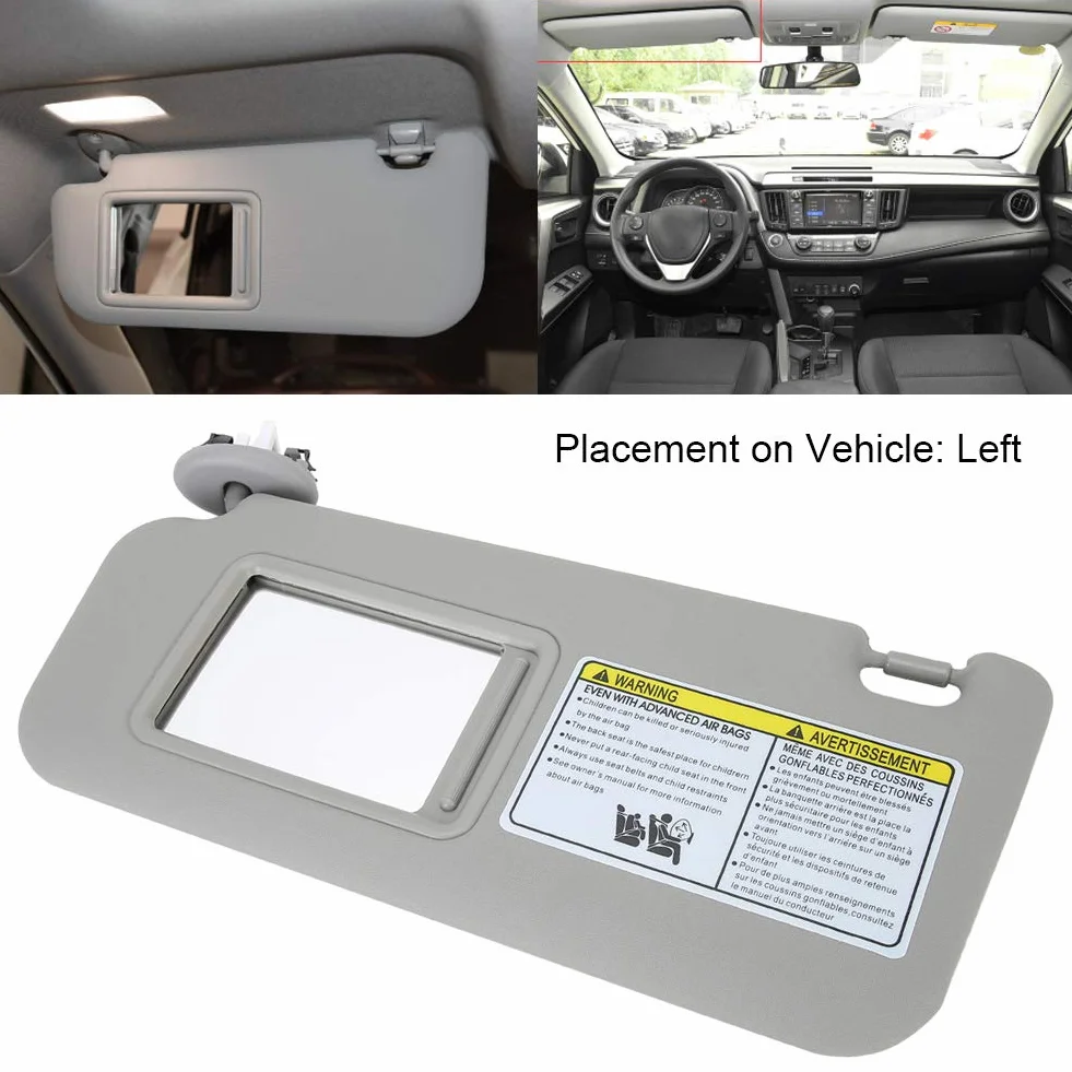 Auto szary lewa osłona przeciwsłoneczna po stronie kierowcy 74320-06800-B0 pasuje do 74320-42501-B2 pasuje do 2006 2007 2008 2009