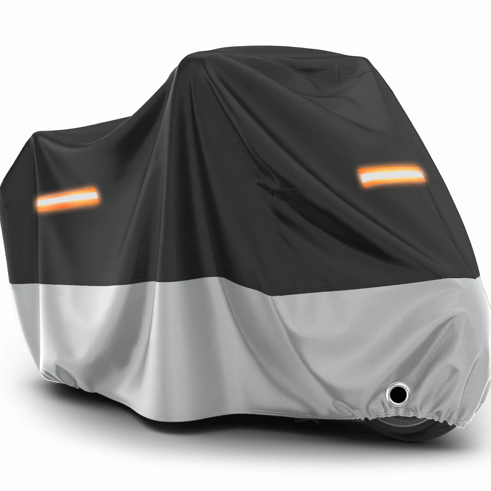 Favoto Pokrowiec na motocykl, wodoszczelny, na zewnątrz, na cały rok, z 2 odpornymi na wiatr klamrami, z otworem na zamek, 245 x 105 x 125 cm