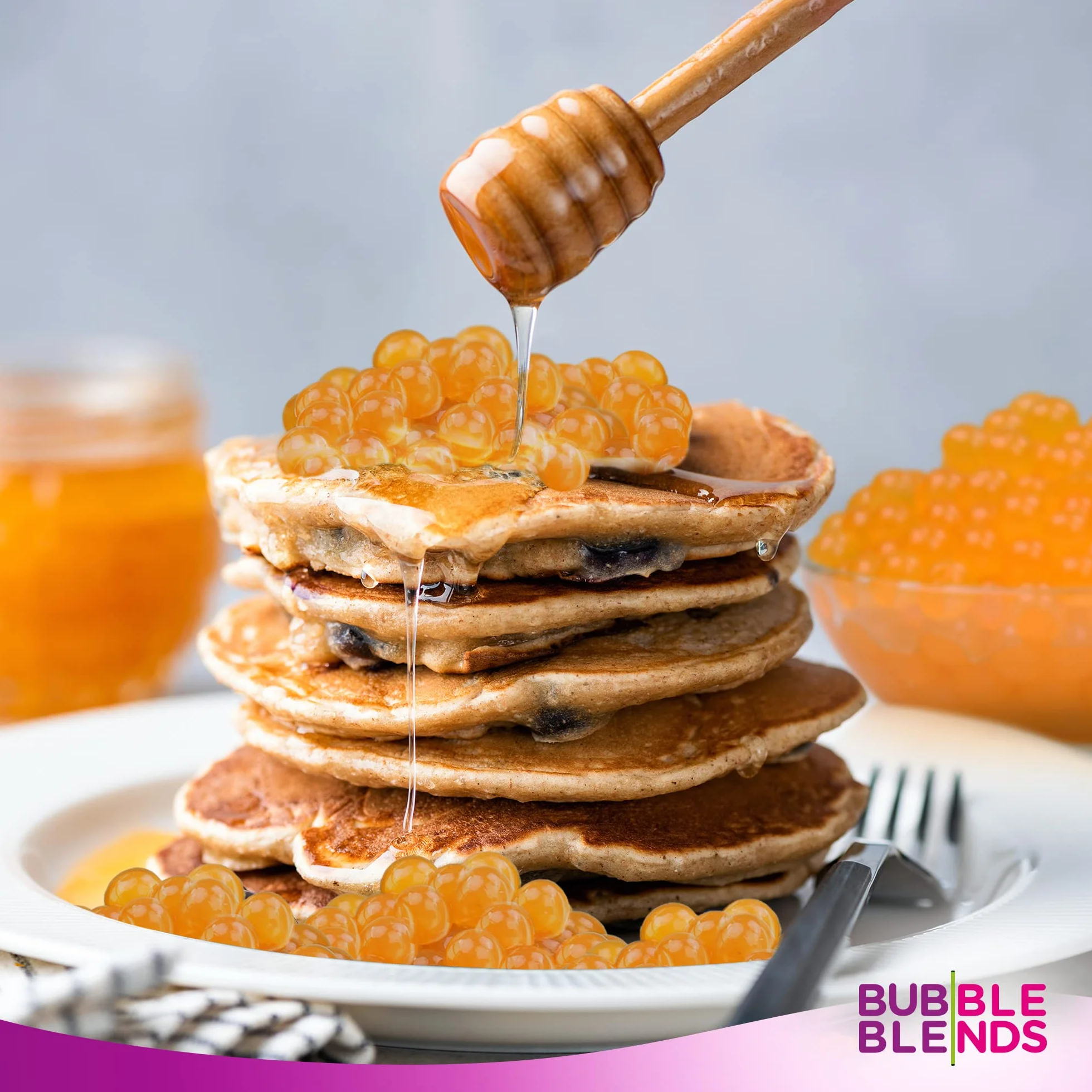 Bubble Blends Passion Fruit Popping Boba (450G) - Boba Balls with Real Fruit Juice - 100% Fat - Free Bubble Tea Pearls for Bubble Tea Drink Sinkers or Dessert Toppings EXP 25/02/2025
