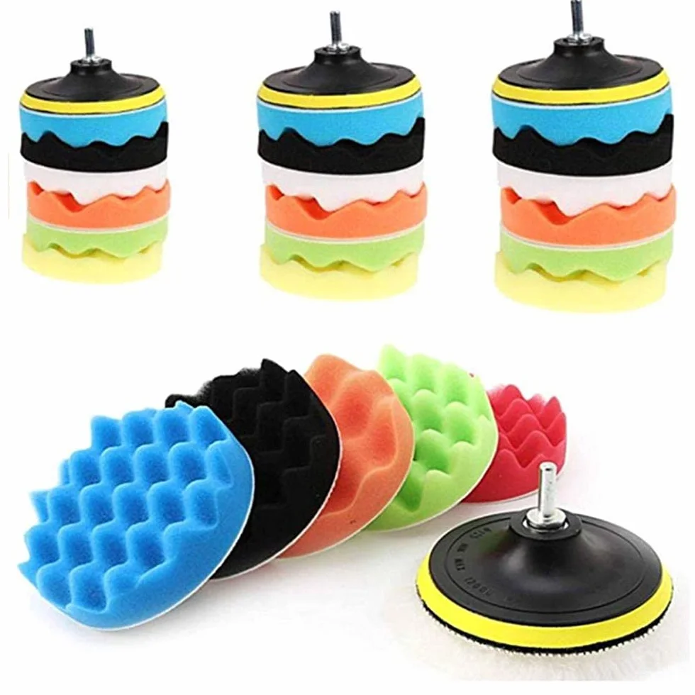 Woskowanie gąbki i wykończenie 8PCS Car Beauty Woskowanie Polerowanie Narzędzie Auto Car Polishing Pad Zestaw do Samochodowej Gąbki Polerskiej Do Samochodowych Narzędzi Polerskich Koła(7 inches)