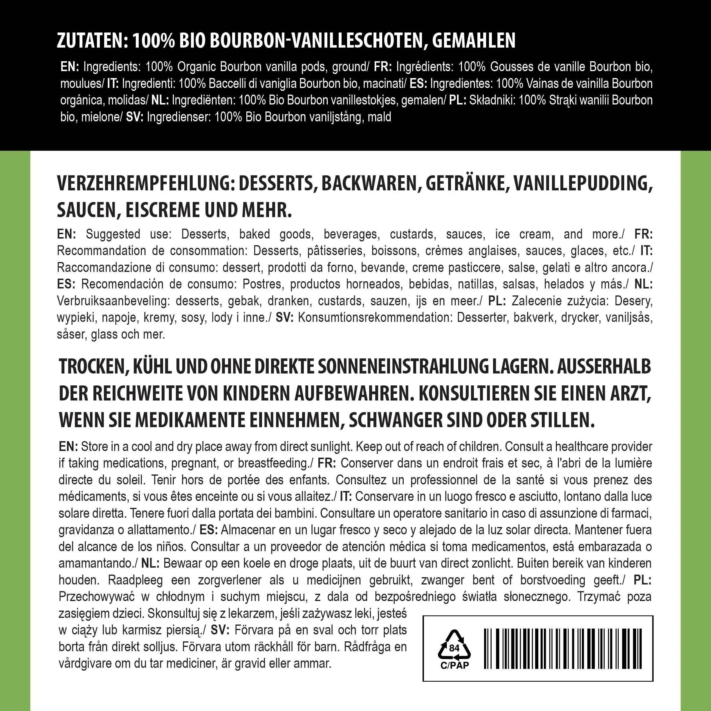 Alpi Nature Ekologiczny Proszek z Wanilii Bourbon 25g z Madagaskaru Klasy A