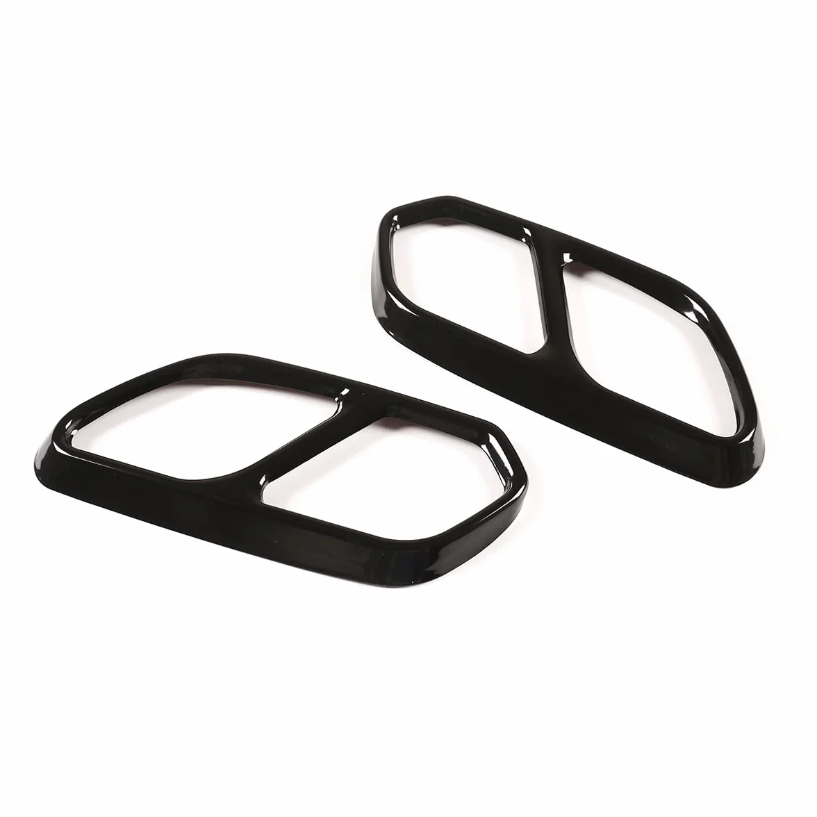 Pasuje do Volkswagen Touareg 2019 2020 2021, akcesoria, zewnętrzny, tylny tłumik, końcówka rury wydechowej, dekoracyjna osłona, 2 szt., osłona rury wydechowej (czarna)