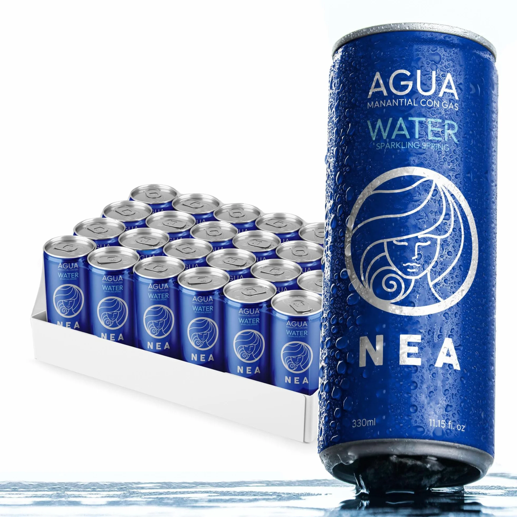 NEA Woda Gazowana w Puszkach – Nasycona Dwutlenkiem Węgla Woda Mineralna z Austriackich Alp - 330 ml (opakowanie 24 szt.)