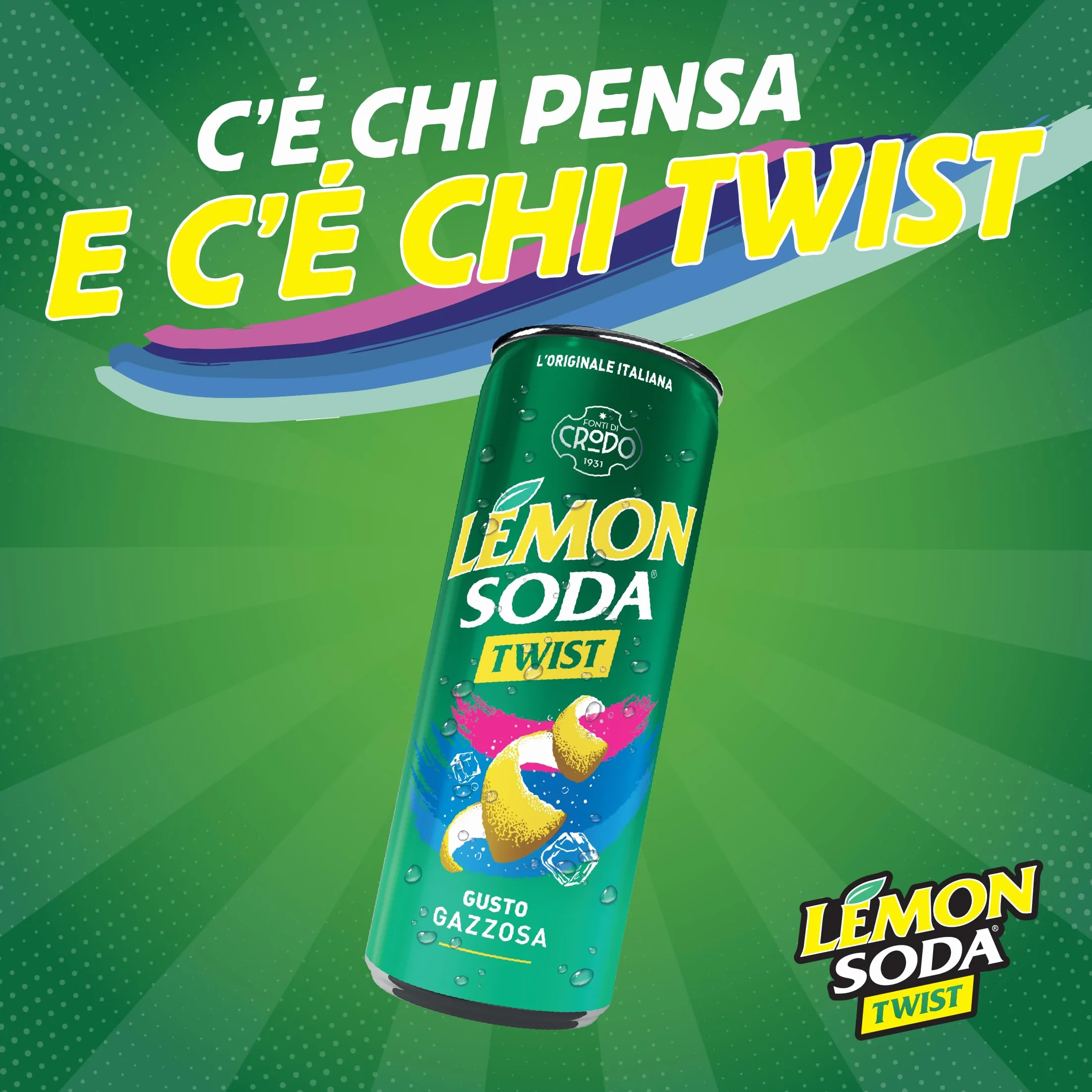 Lemon Soda twist bez cukru 330 ml puszka włoska lemoniada