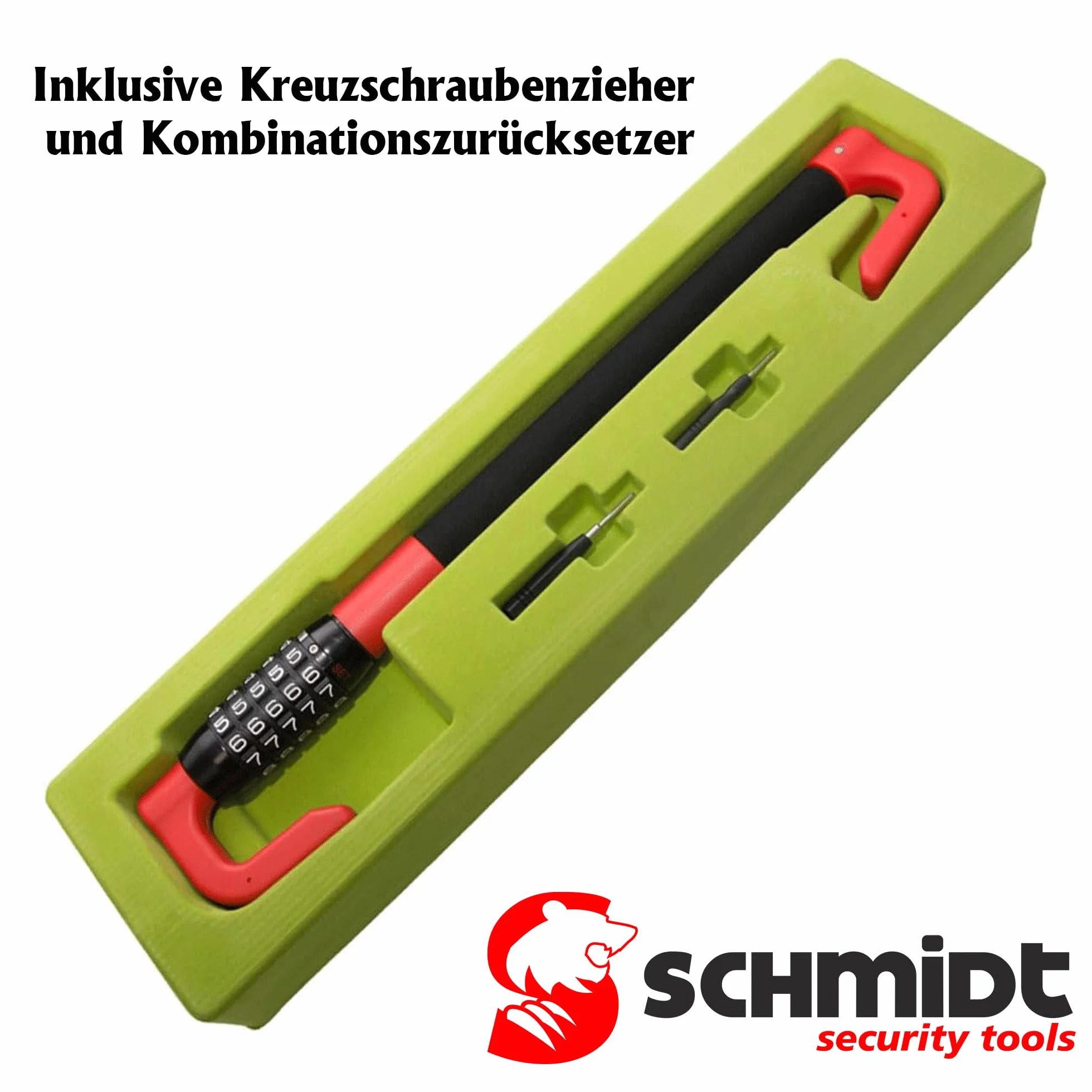 SCHMIDT Security Tools Blokada na i kierownicę LS-2000 49,5-78cm dla samochodów osobowych i ciężarowych, zabezpieczenie przed kradzieżą, z zamkiem liczbowym, blokada ruszenia pojazdem