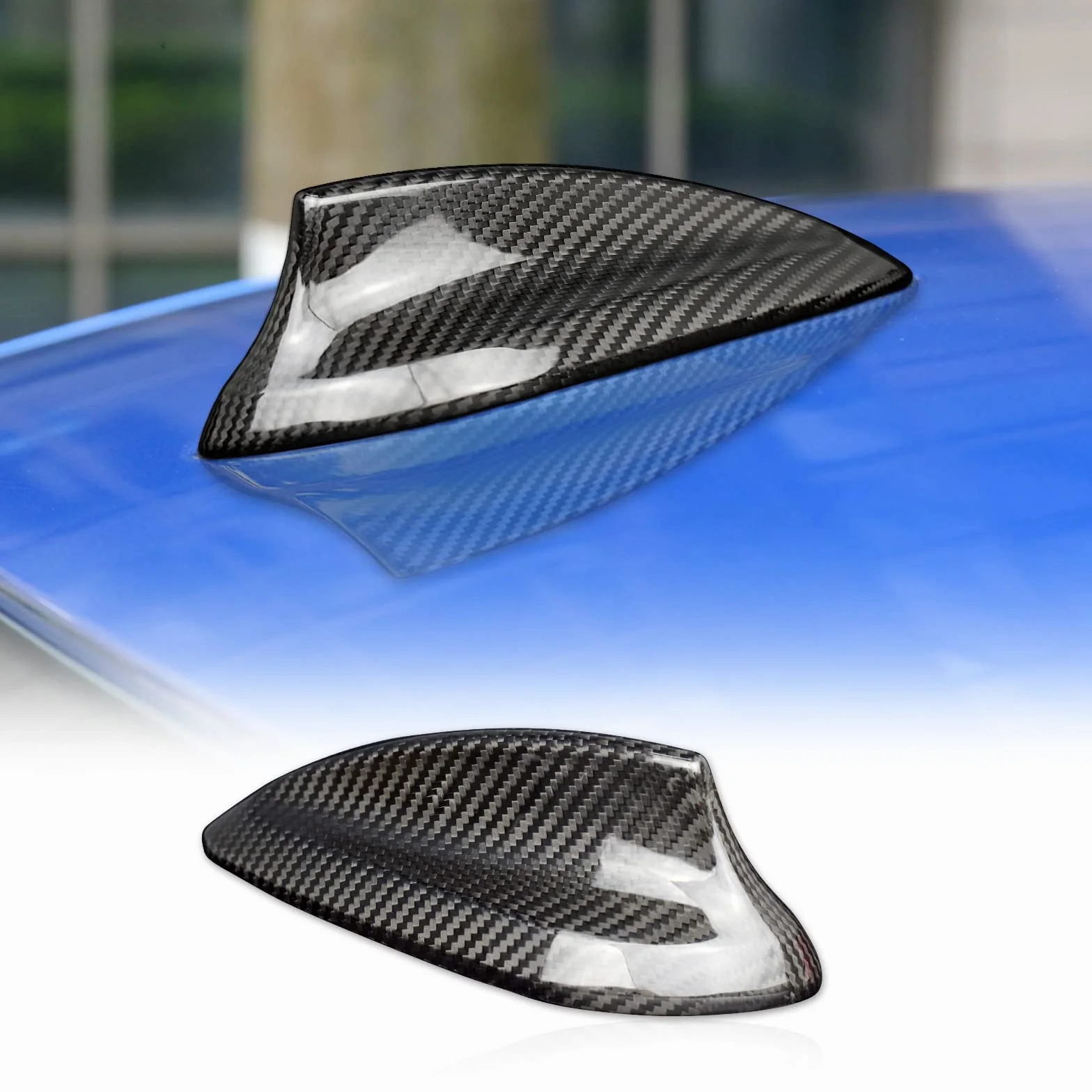 KUNGKIC Antena samochodowa z włókna węglowego, akcesoria zewnętrzne, płetwa hawajska, osłona anteny, naklejka do BMW F22 F87 M2 F30 F35 F80 M3 G20 F32 F36 F82 M4 G30 G38 F90 M5 G11 G12 A. Akcesoria - czarne