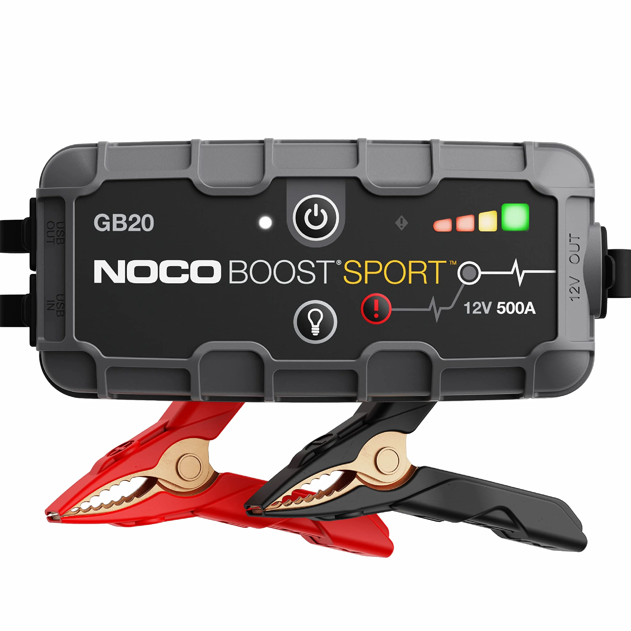 NOCO Boost Sport GB20 500A 12V UltraSafe litowy urządzenie rozruchowe, booster do akumulatora I kable rozruchowe do 4,0-litrowych silników benzynowych odpalania