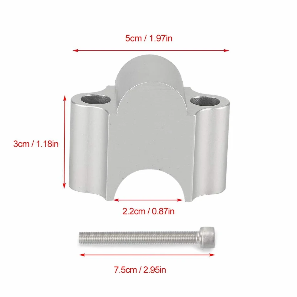 Podwyższenie kierownicy 22 mm, riser Hornet, riser, 7/8", 22 mm, uniwersalna modyfikacja kierownicy motocykla, zaciski ze stopu aluminium, srebro