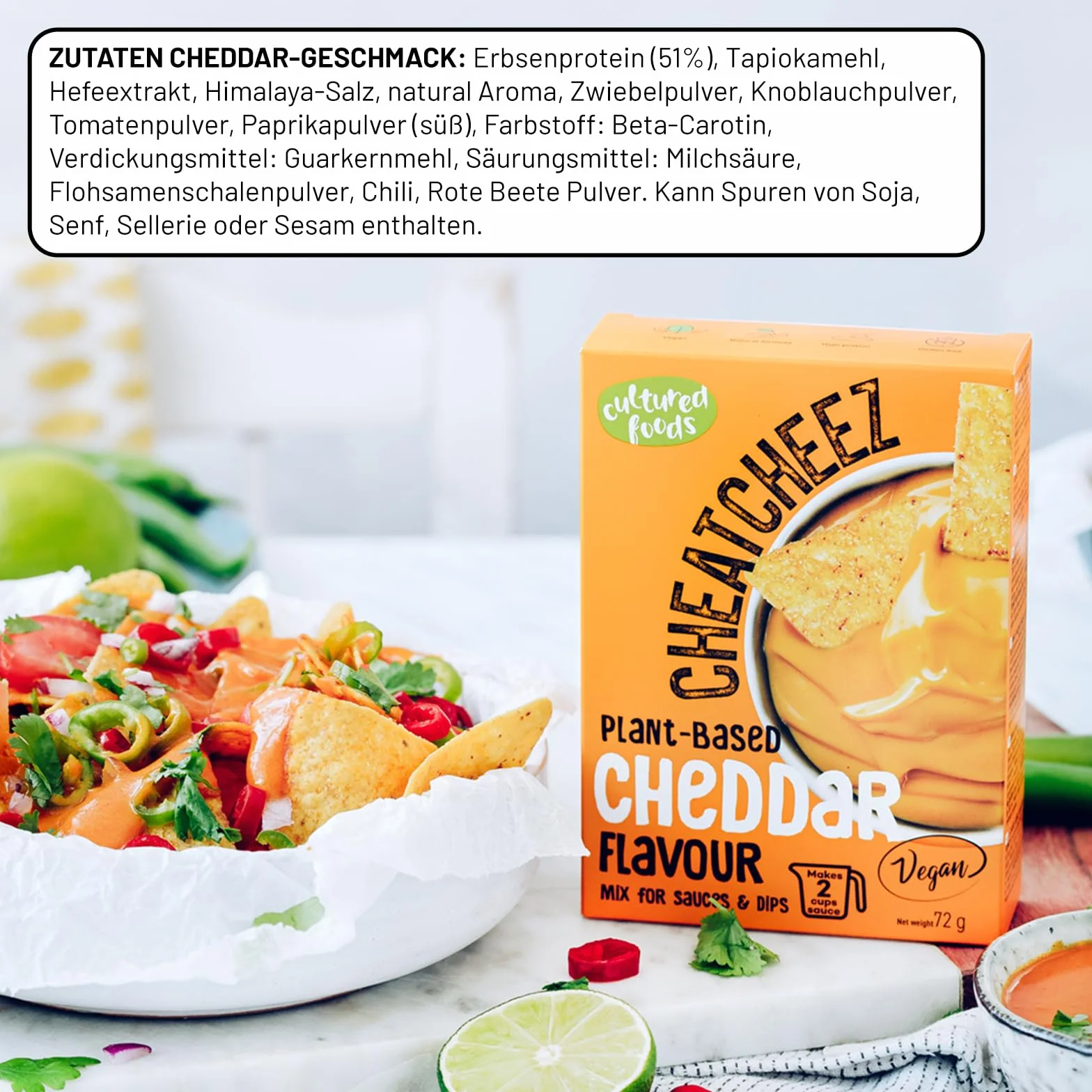 Cultured Foods CHEATCHEEZ Wegański Ser Zamiennik Sera Bez Laktozy Bez Glutenu Zestaw 2x Gouda i Cheddar 184 g
