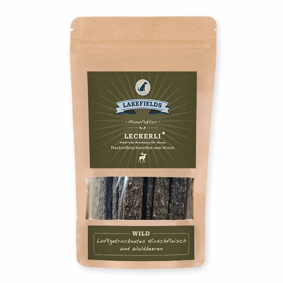 Lakefields MANUFAKTUR przekąski z suszonego mięsa jelenia, 150 g, rozmiar: 8 x 150 g