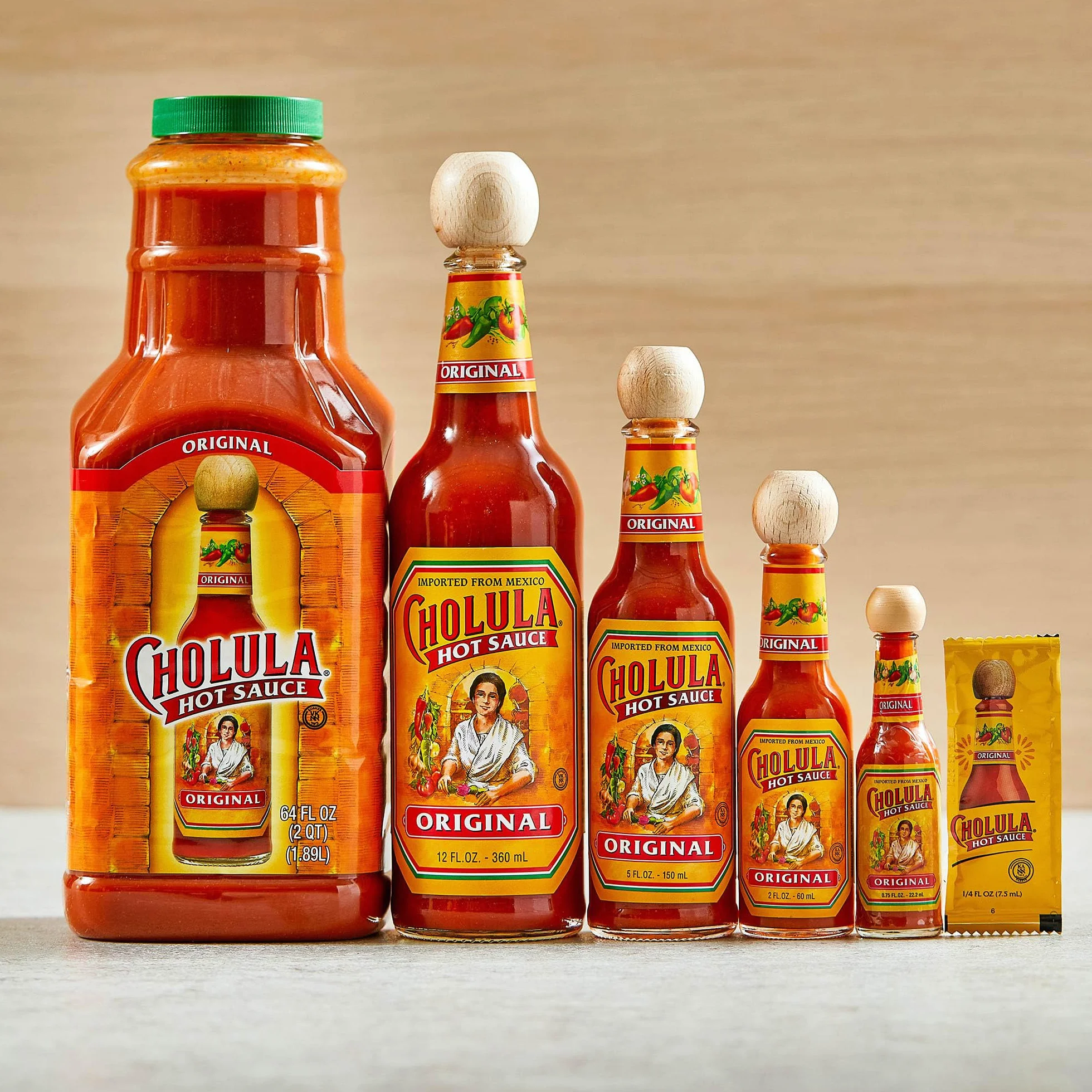 Cholula Oryginalny gorący sos z drewnianą nakładką, 5 oz