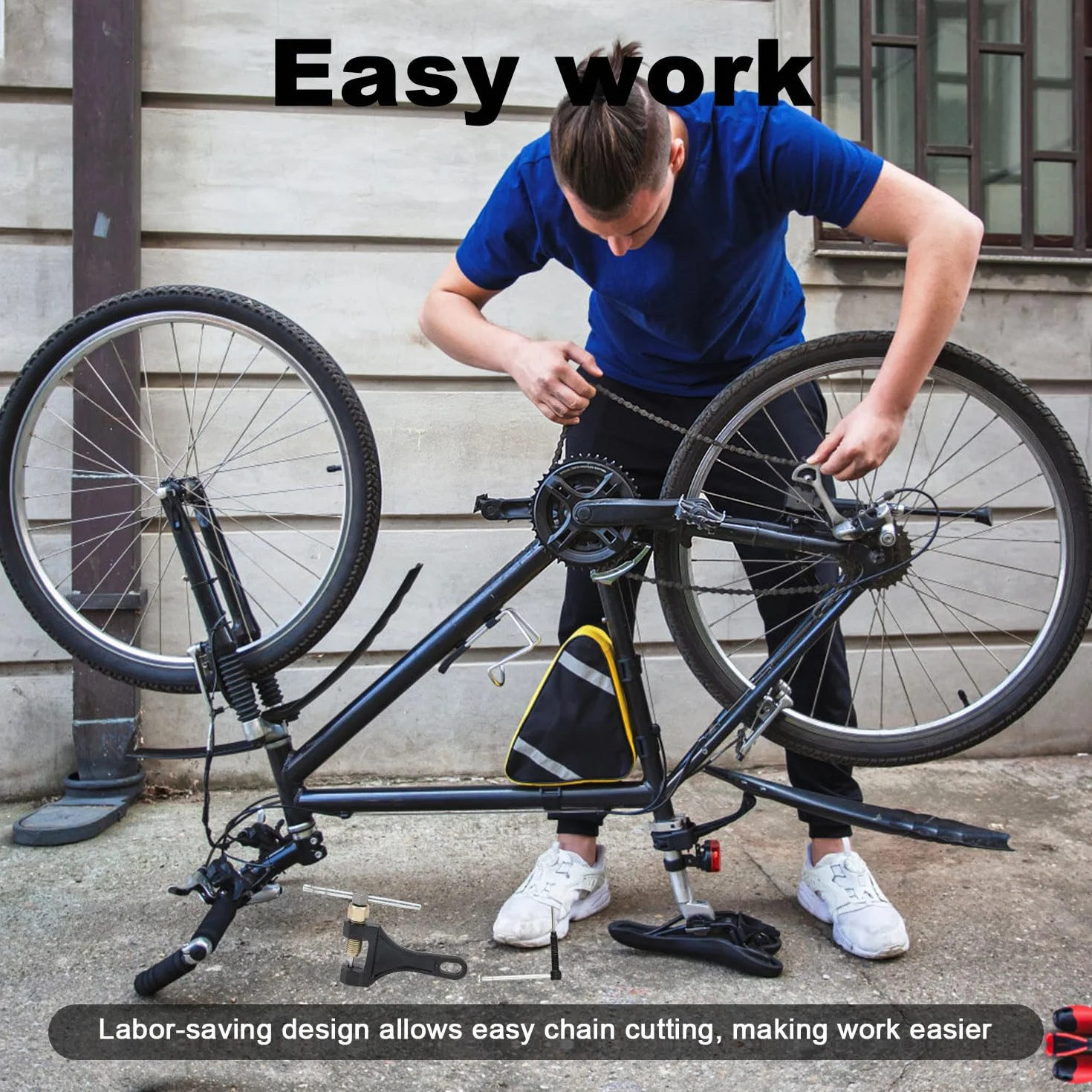 Rozkuwacz Łańcucha Motocyklowego z Uchwytem, ​​Narzędzie do Rozkuwania Łańcucha Rowerowego Narzędzie do Rozkuwania Łańcucha do Pit Bike ATV Kart Mały Motocykl 420 428 520 525 528 530