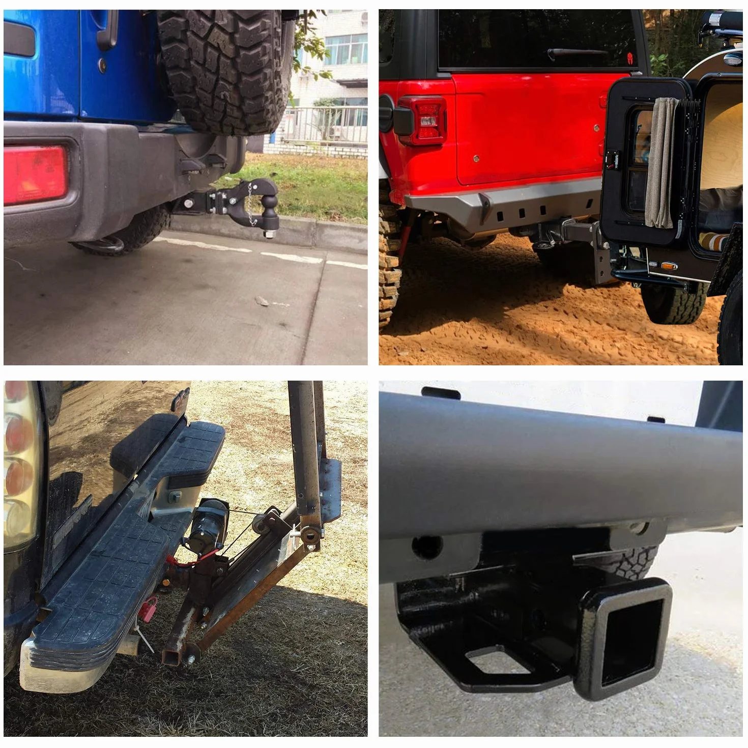 Nilight Zestaw odbiornika haka holowniczego z tylnym zderzakiem 2018-2024Jeep Wrangler JL JLU 4-drzwiowy i 2-drzwiowy nieograniczony, z wyłączeniem modeli JK