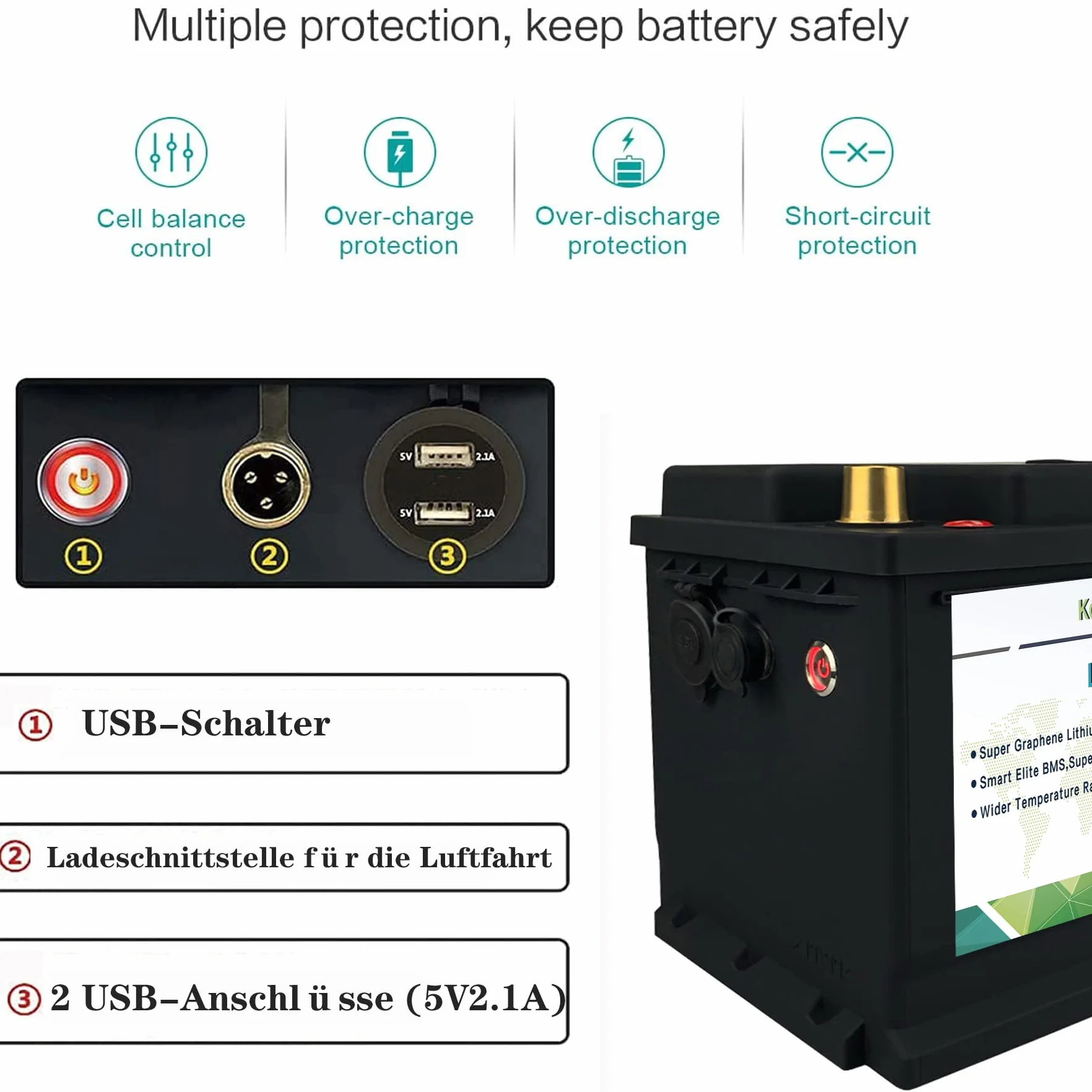 12 V 100 Ah akumulator LifePo4, akumulatory samochodowe, do 8000 głębokich cykli, LiFePo4 z 100A BMS do przyczep kempingowych, samochodów kempingowych, solar, morskich, samochodów kempingowych