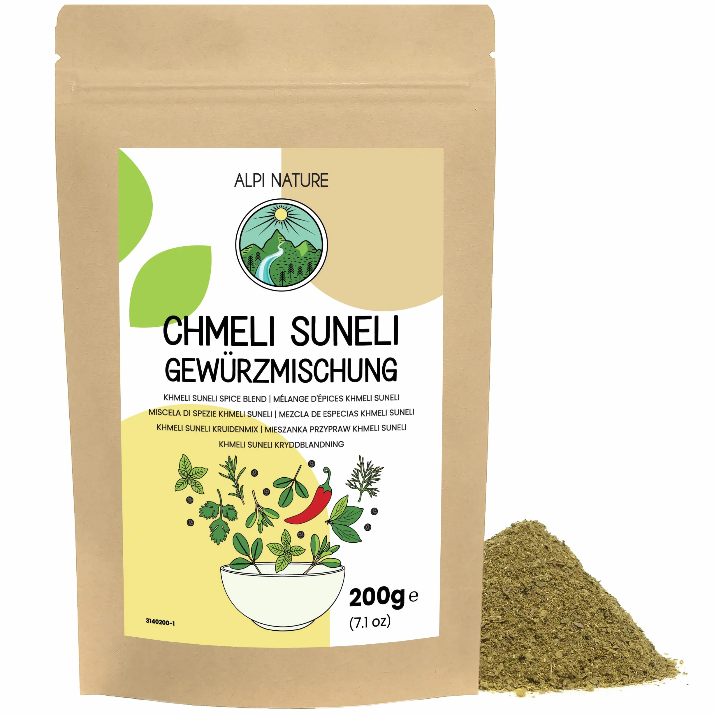 Alpi Nature Mieszanka Przypraw Khmeli Suneli 200g, Przyprawy Azjatyckie do Chleba Serowego, Gulaszu i Pilawu