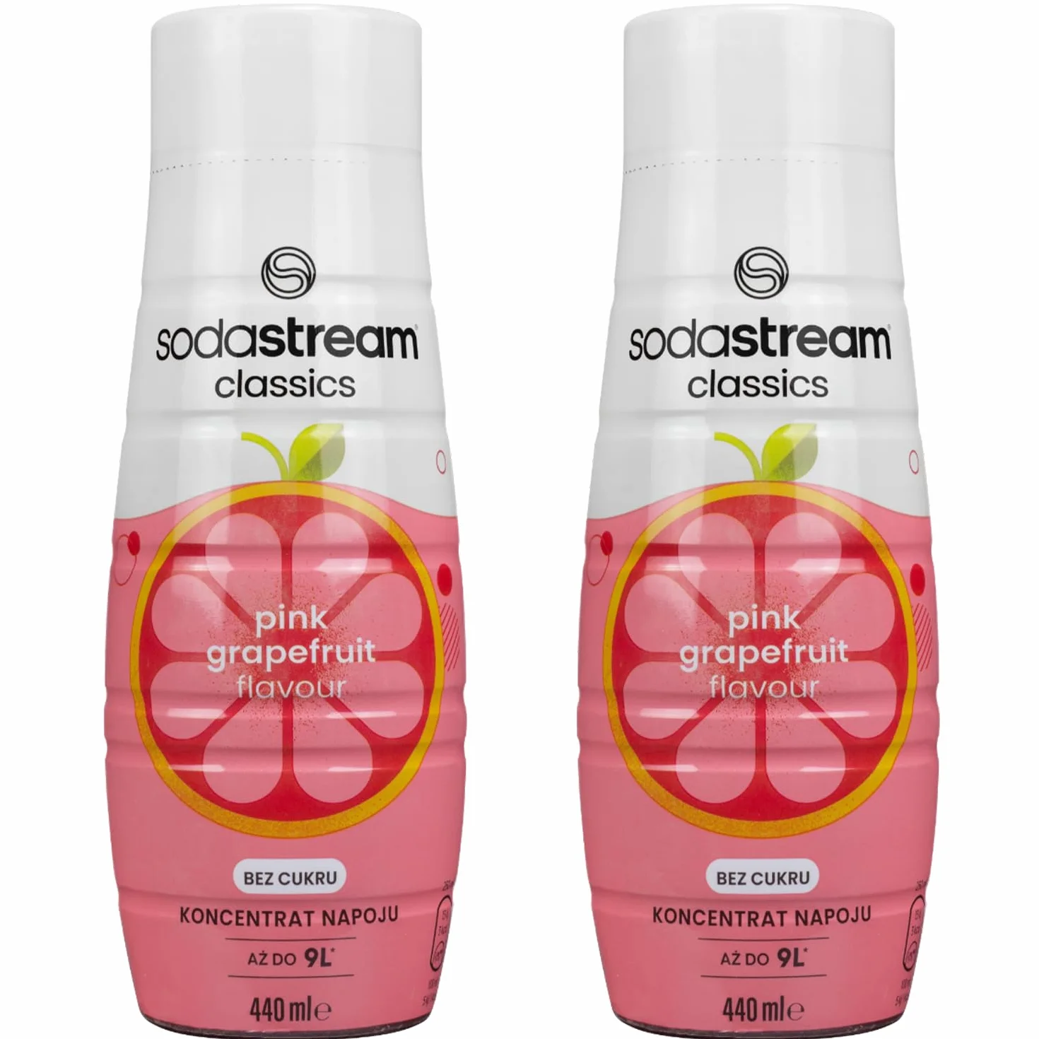 Sodastream 2x SYROP PINK GRAPEFRUIT GREJPFRUT BEZ CUKRU KONCENTRAT 440 ml