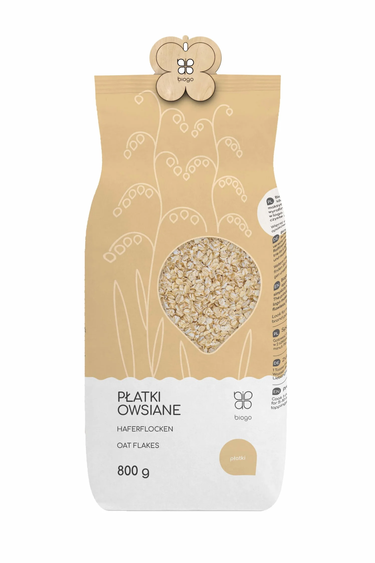 Płatki owsiane 800 g BIOGO