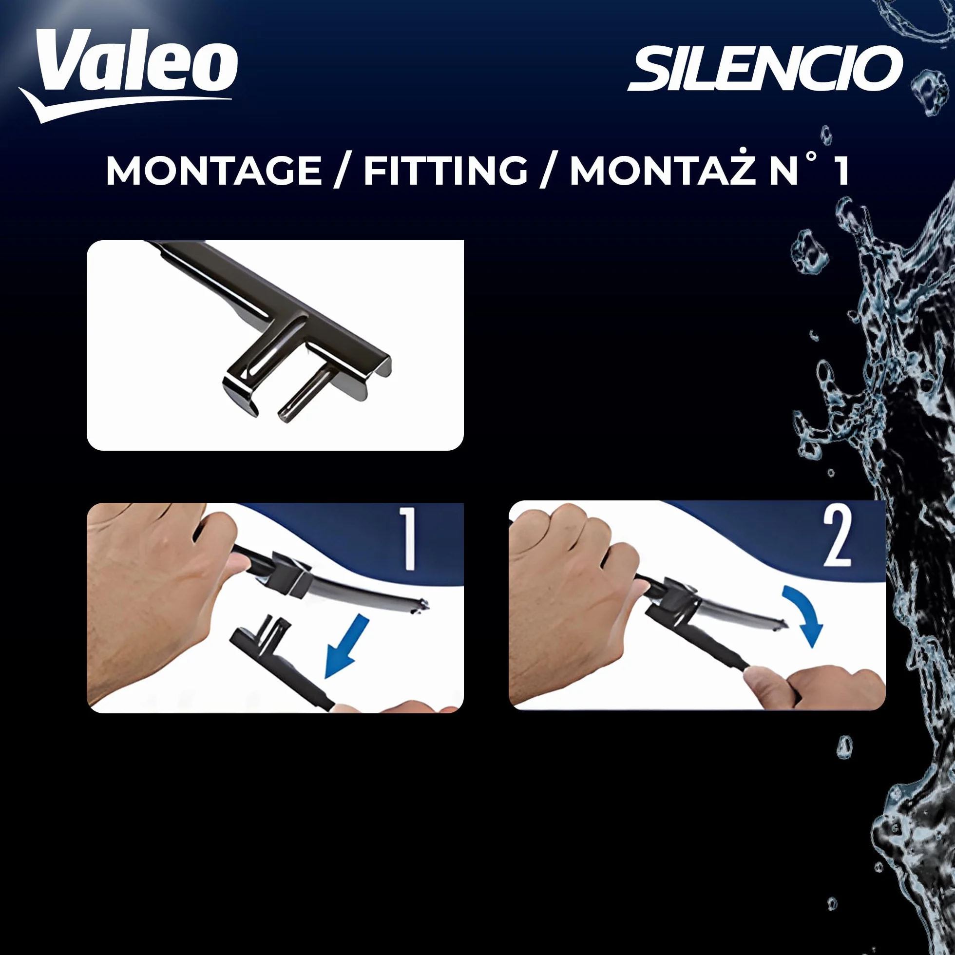 VALEO Silencio Wycieraczki - VF310 - Zestaw Wydajnych, Zapewniajacych Doskonala Widocznosc na Drodze, latwych w Montazu Oryginalnych Plaskich Wycieraczek 600mm/475mm - Przód - Zestaw 2 szt. - 574346