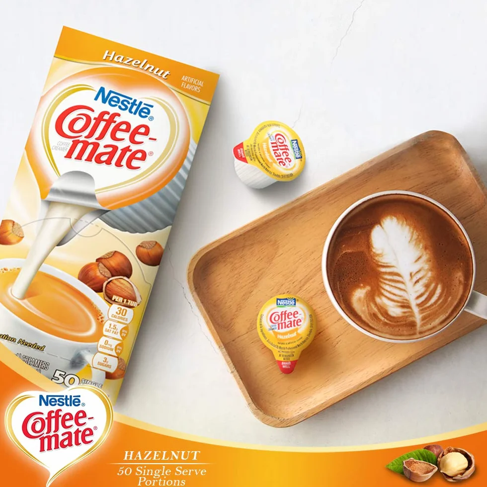 Coffee-mate krem do orzechów laskowych, 50 kremów, pudełko od Coffee-mate