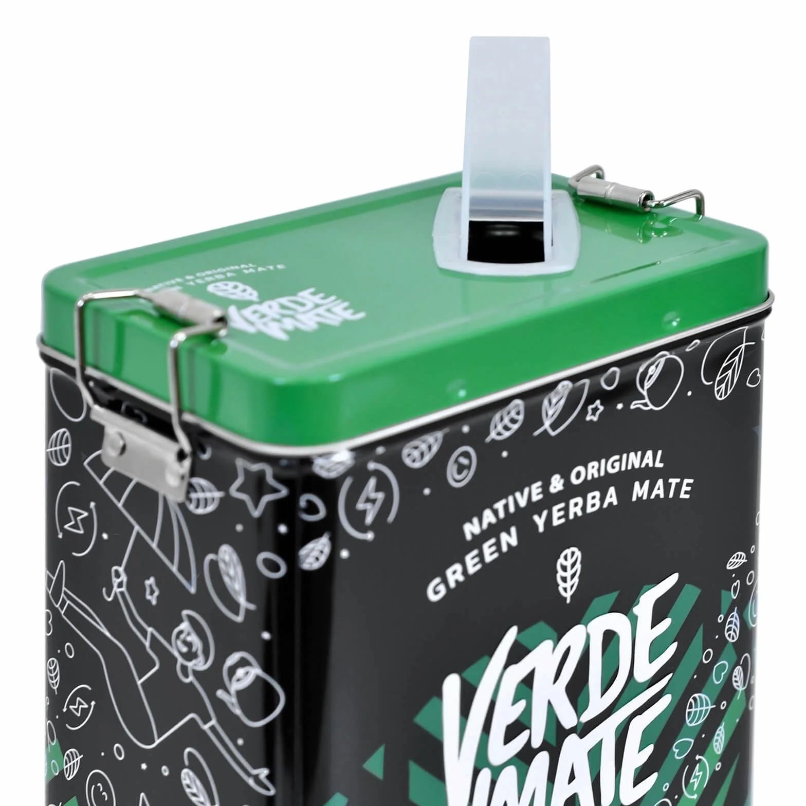 Verde Mate Green Terere 0,5 kg | Yerbera | Metalowa puszka z dozownikiem | Yerba mate do picia na zimno 500 g | Brazylijska | Zielona yerba mate | Herbata yerba mate z Brazylii | Suszona powietrzem