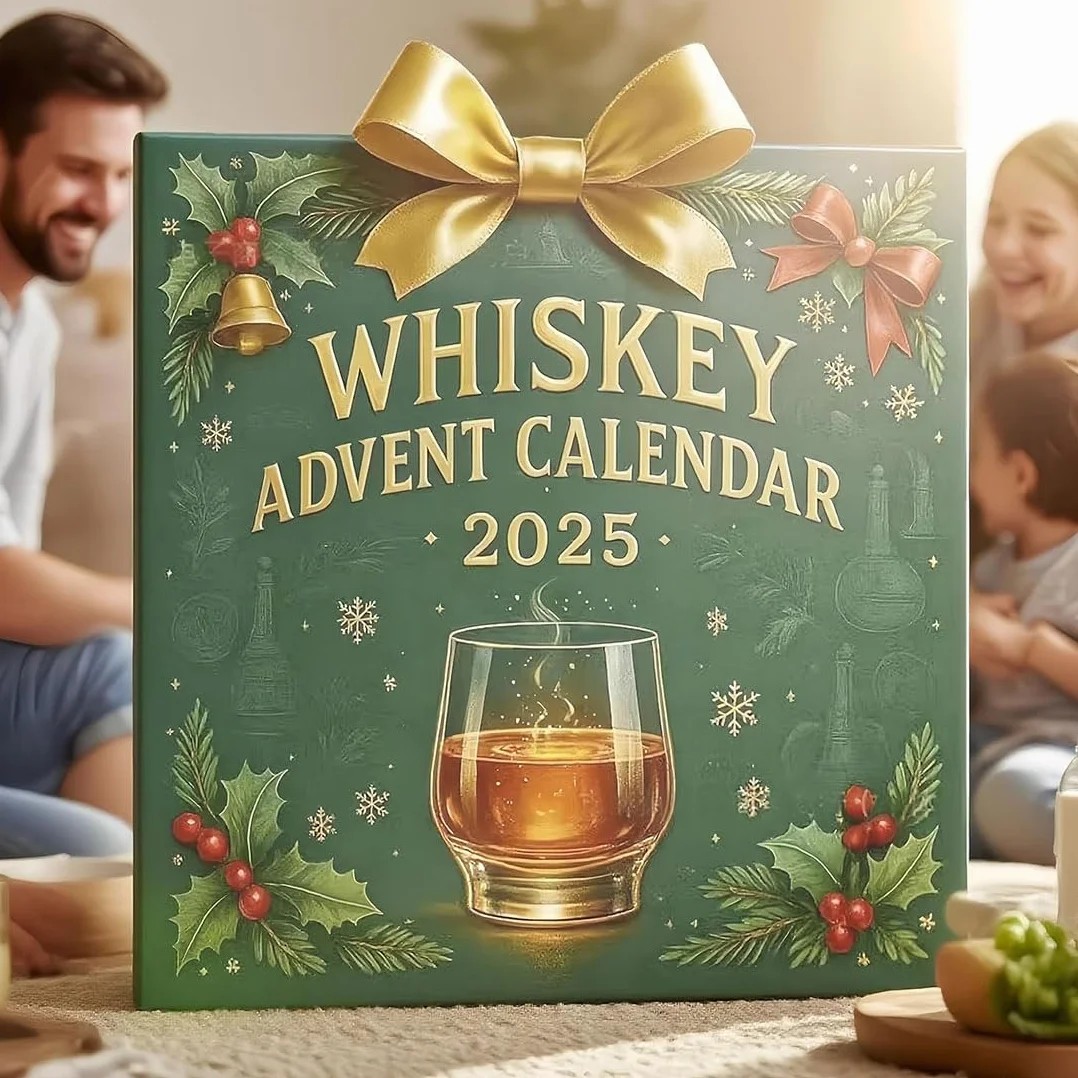 Kalendarz adwentowy z whisky 2025, 2D, 24 dni bez powtórzenia, zawieszka do whisky, podróż degustacyjna przez świat, kalendarz adwentowy bez alkoholu, prezent dla miłośników alkoholu (whisky)