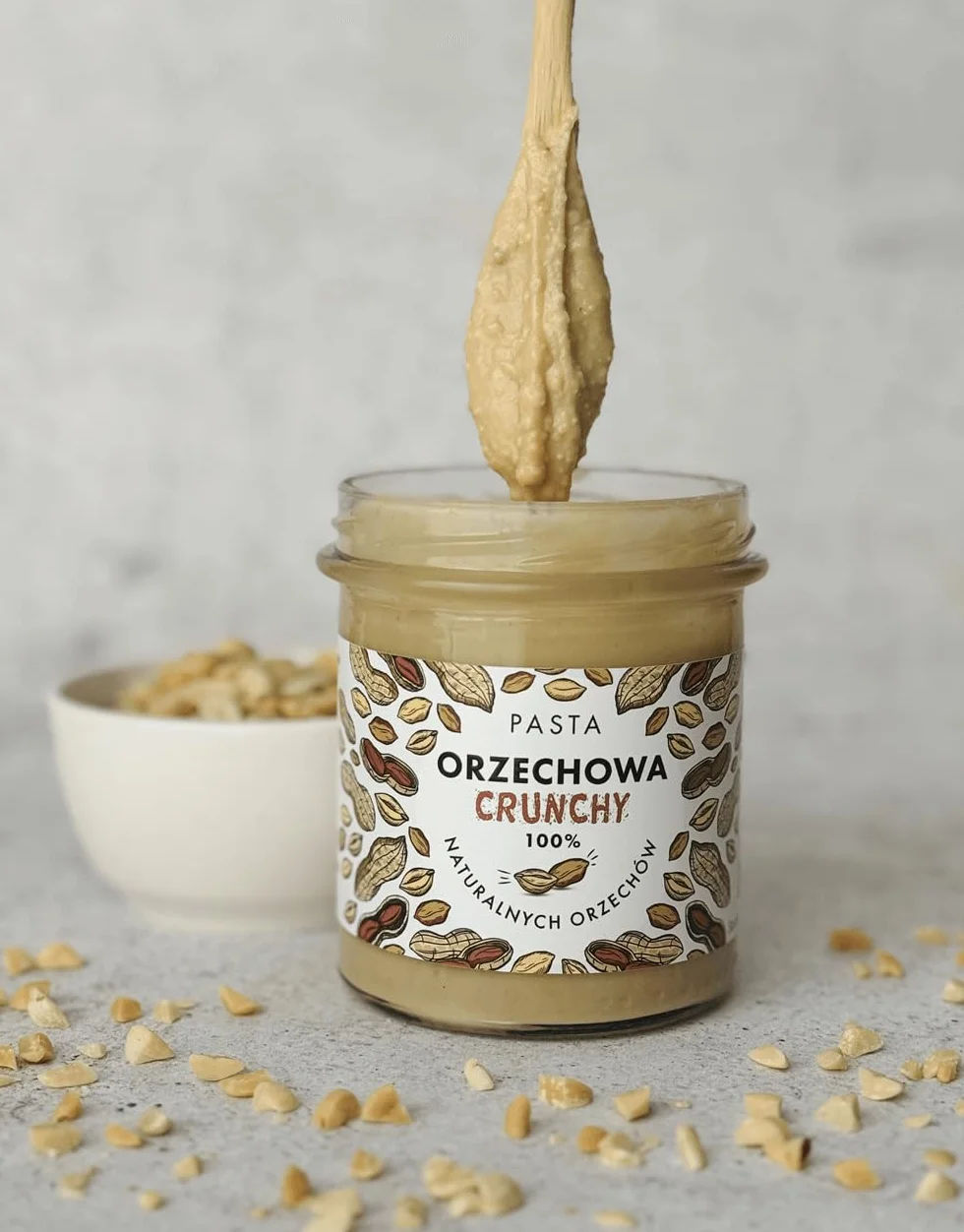 Masło orzechowe Crunchy 100% orzeszków ziemnych bez dodatku cukru i oleju palmowego zestaw 2x300 g