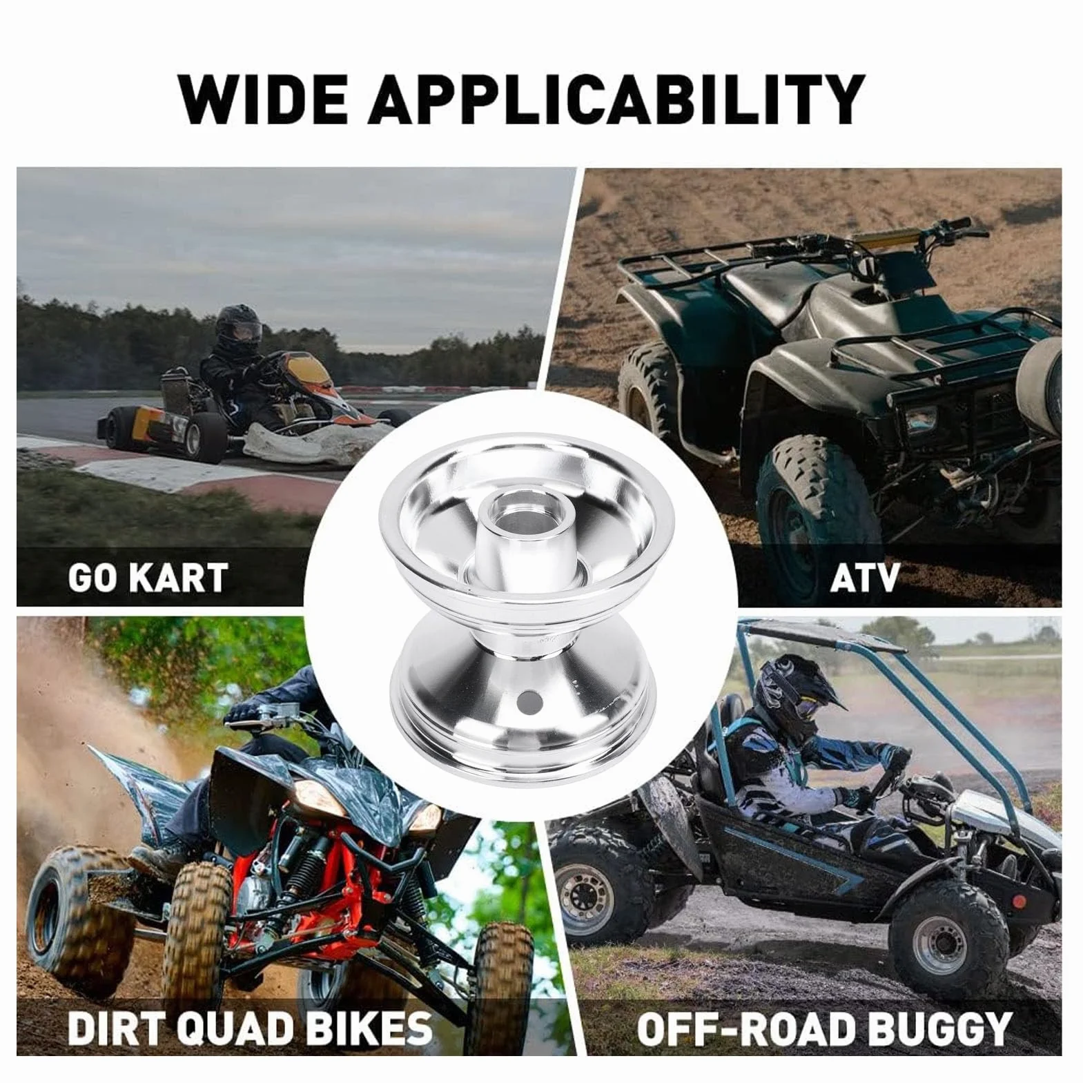 Piasta Koła Przedniego Aqxreight 10x4,50-5 z Materiałem ze Stopu Aluminium do ATV UTV, Obręczy Koła Gokartowego, Trwała i Odporna na erozję, łatwa w Montażu