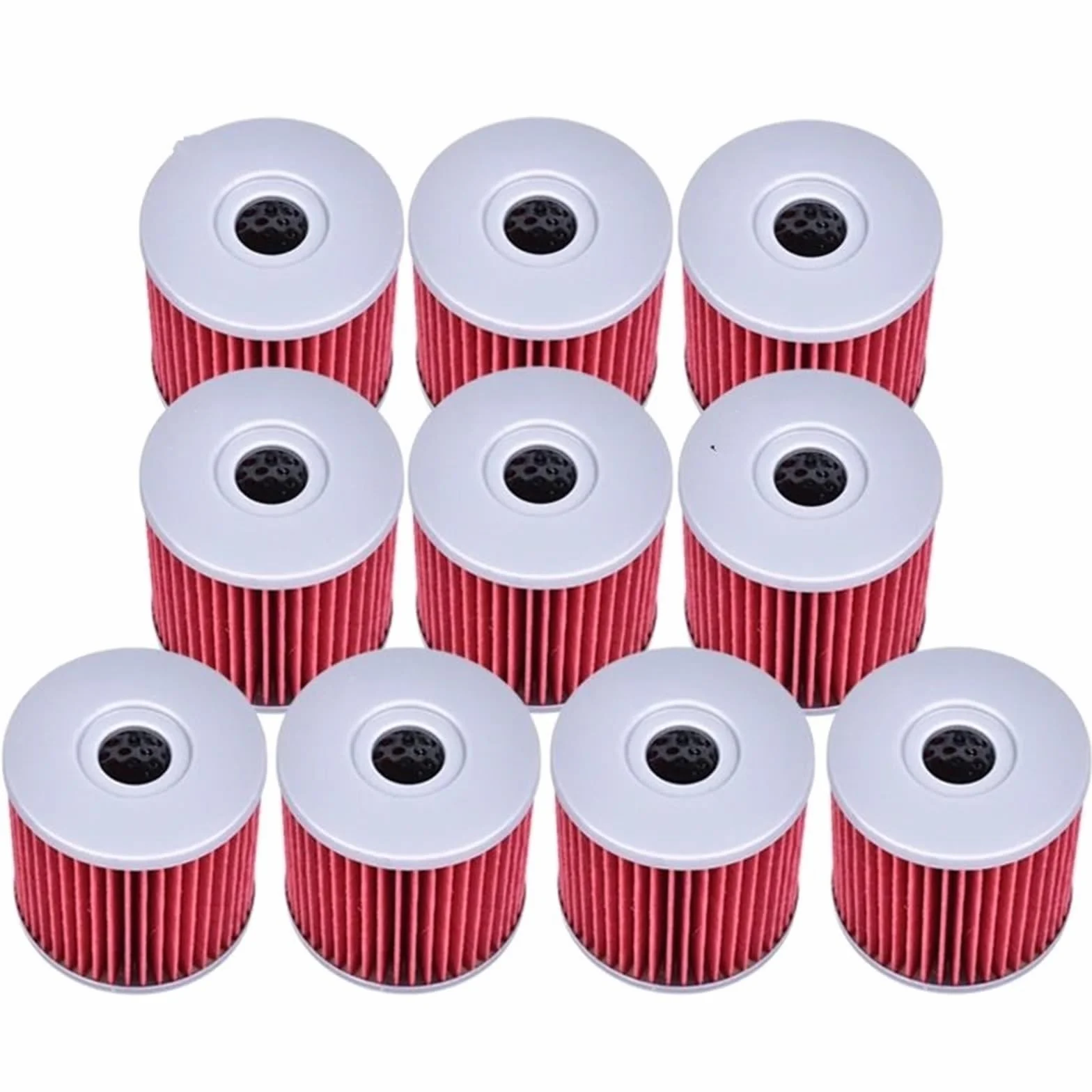 Motocyklowe Filtr 1/10 sztuk Filtr oleju motocyklowego pasuje do Hyosung GT 650 GT650 GT650R GT650S RS Sport Fi GV650 SE EFI ST7 GV700 Motocyklowe filtry oleju(10pcs Red)