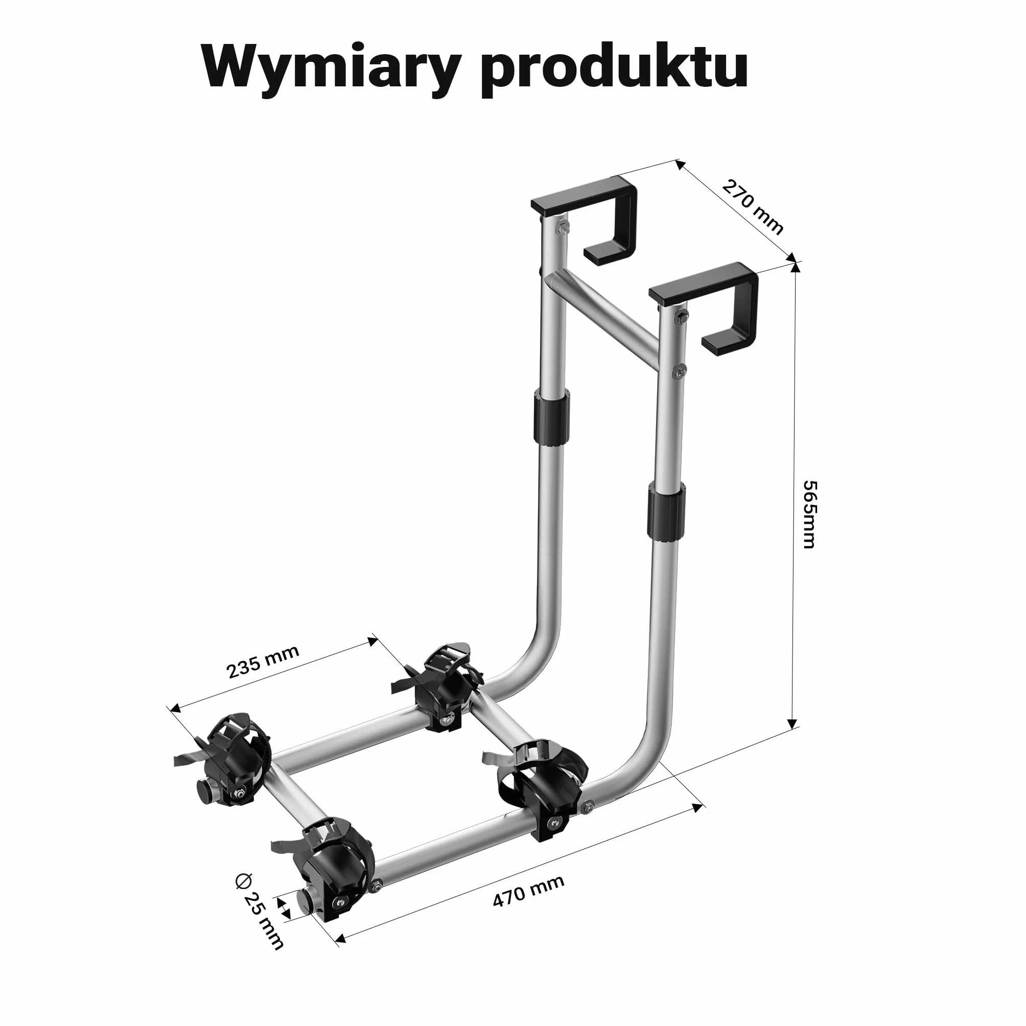 Wiltec Bagażnik na 2 rowery 30 kg aluminium TPR składany