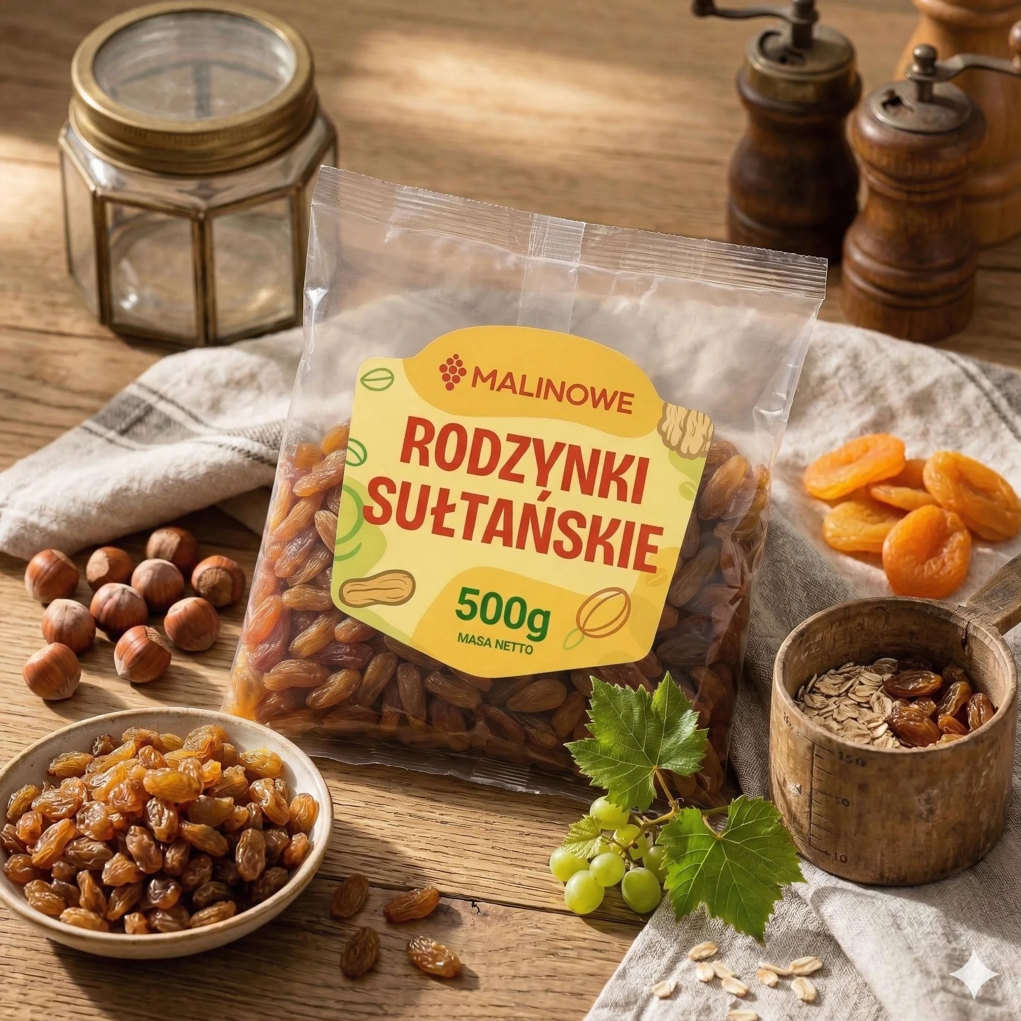 Rodzynka Sułtańska Malinowa 500g Naturalna